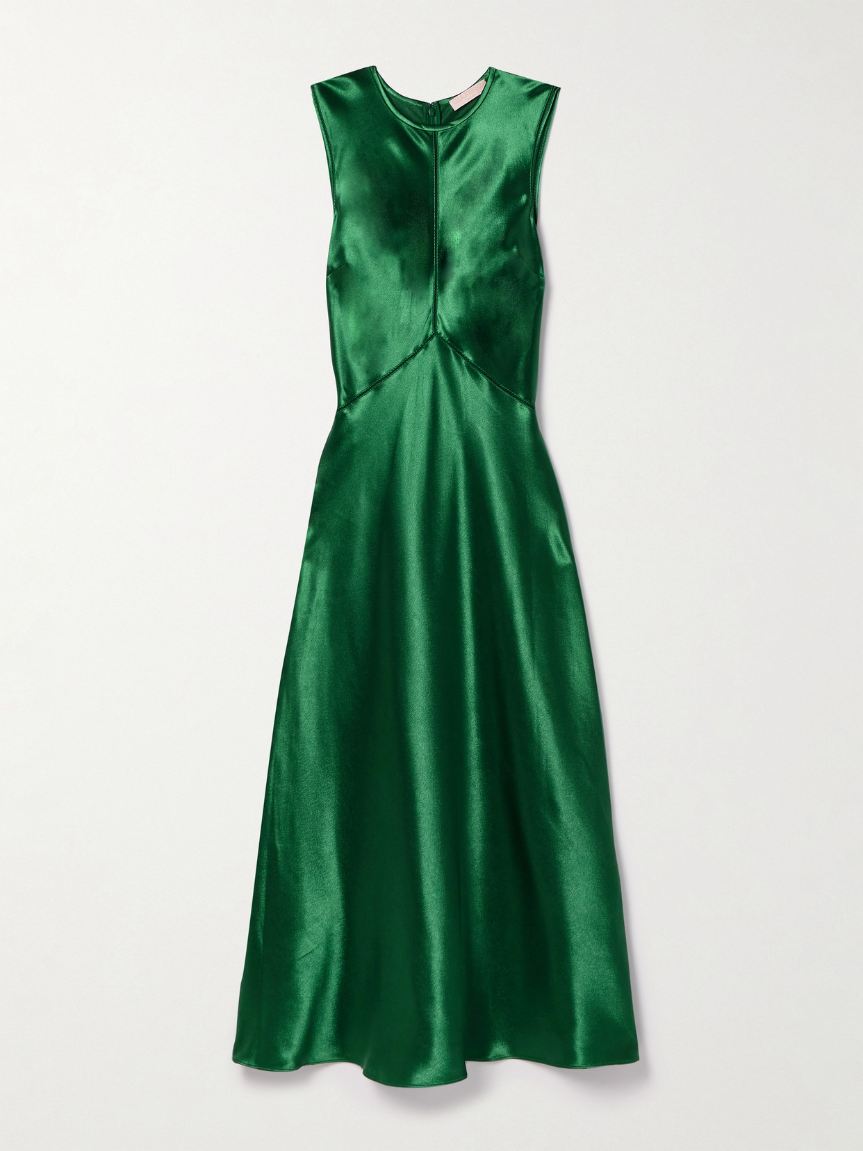 Ulla Johnson Lisbet Satin Midi Dress In Green
