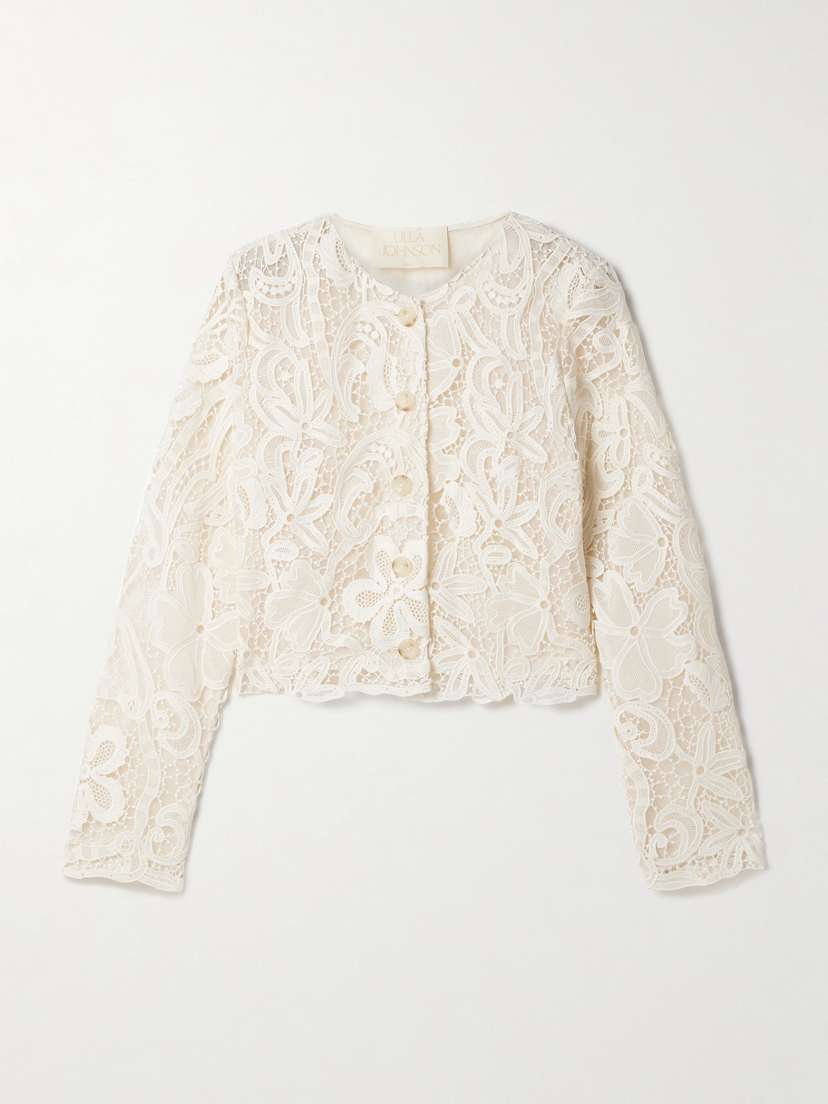 Ulla Johnson Caris Cropped Guipure Lace Jacket