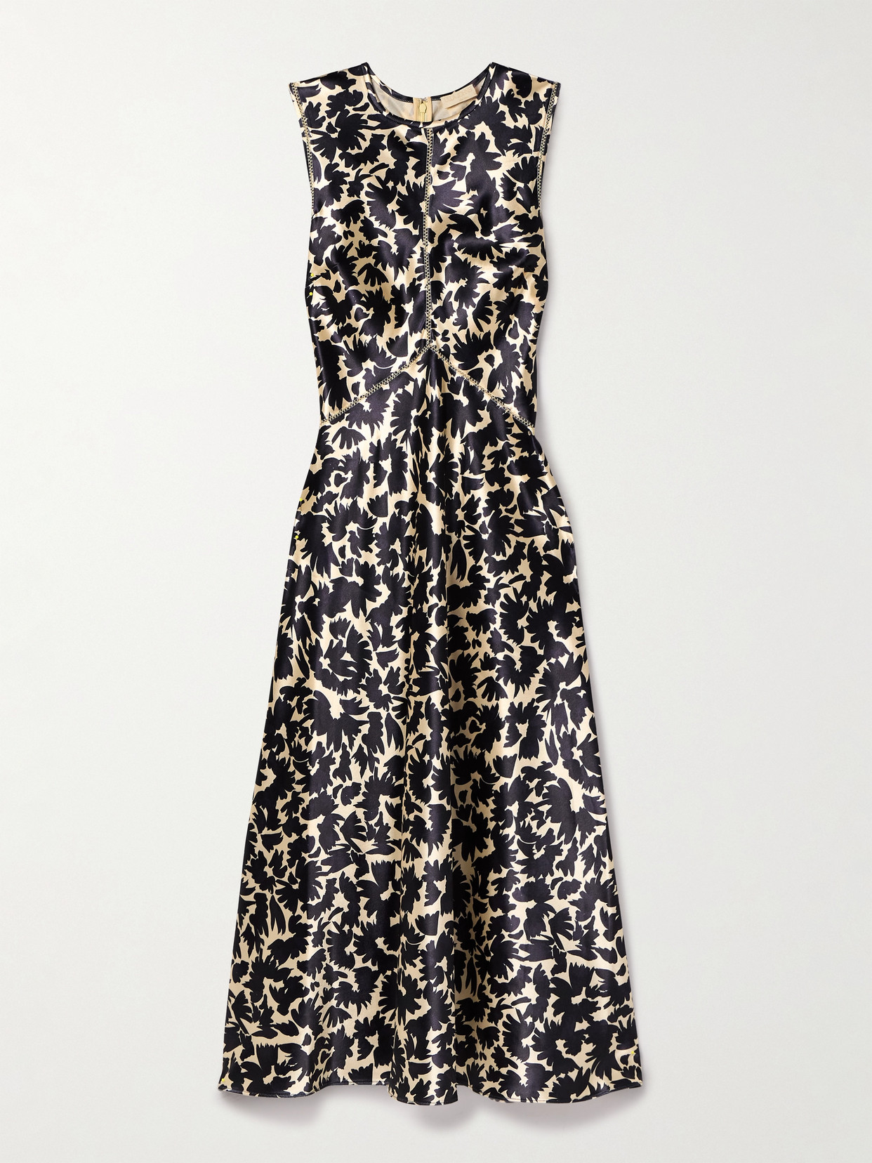 Ulla Johnson - Lisbet Floral-print Satin Midi Dress - Black