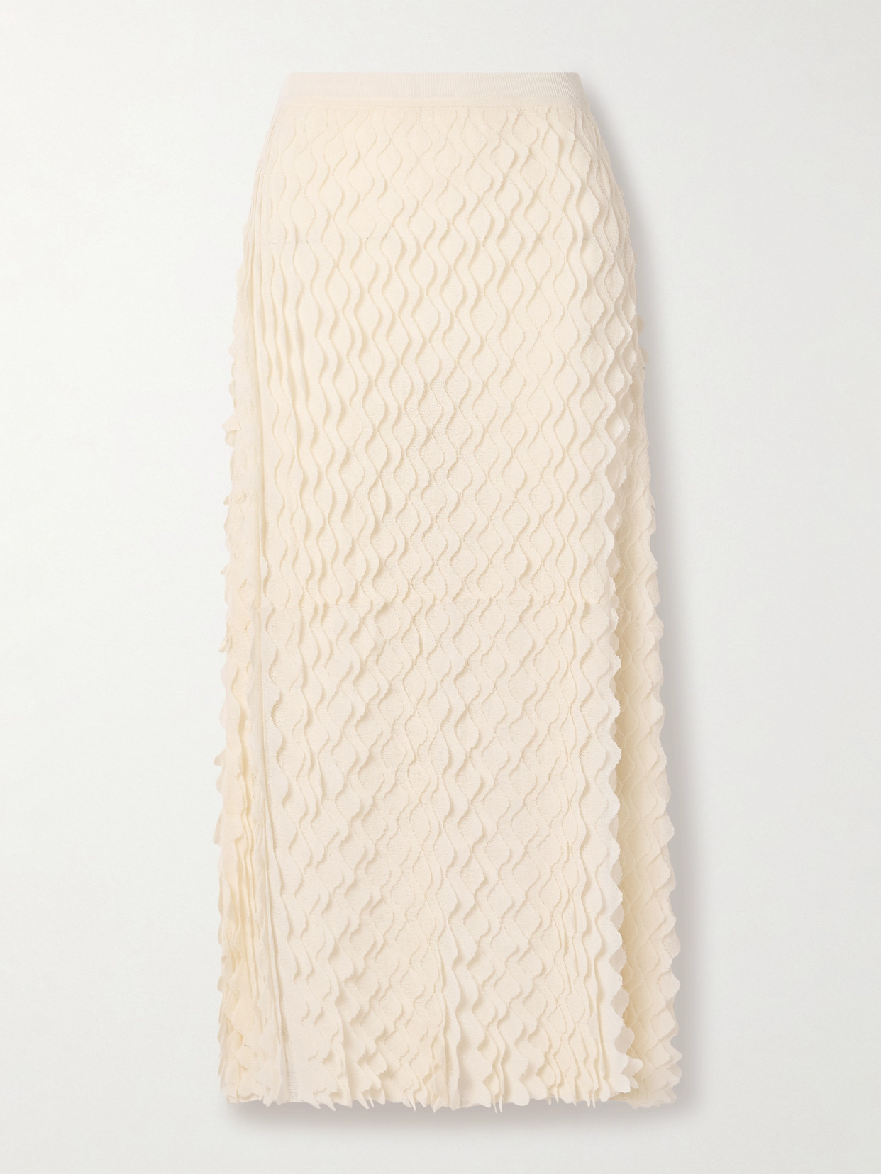 Ulla Johnson Willa Layered Scalloped Cotton-blend Midi Skirt In Neutrals