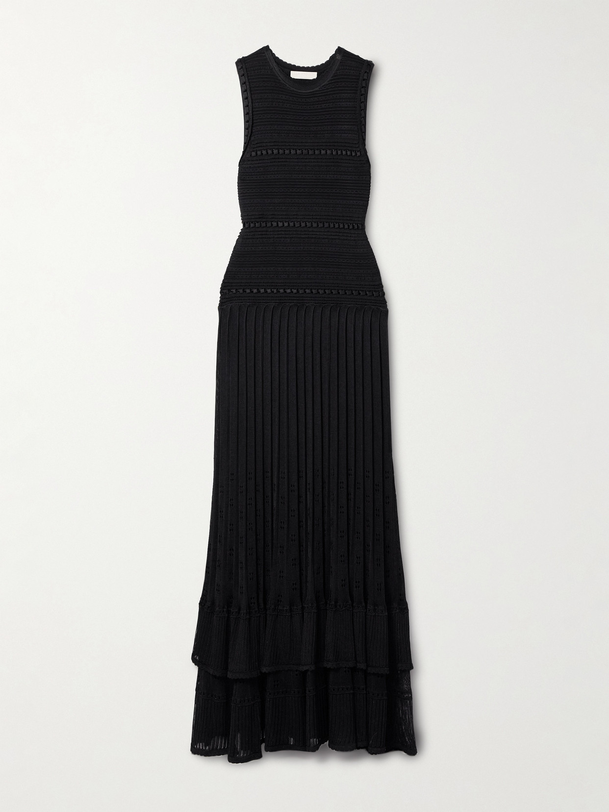 Ulla Johnson Mireille Pleated Knitted Maxi Dress In Black