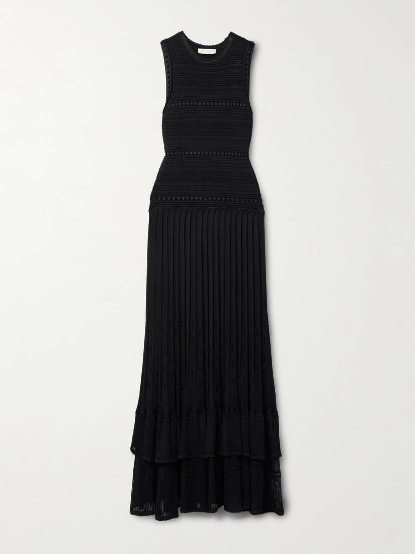 Ulla Johnson Mireille Pleated Knitted Maxi Dress