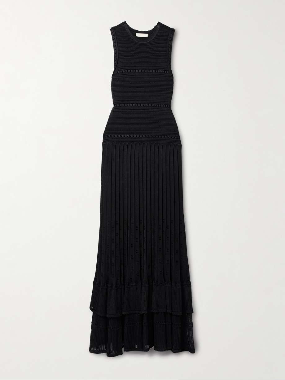 mireille pleated knitted maxi dress