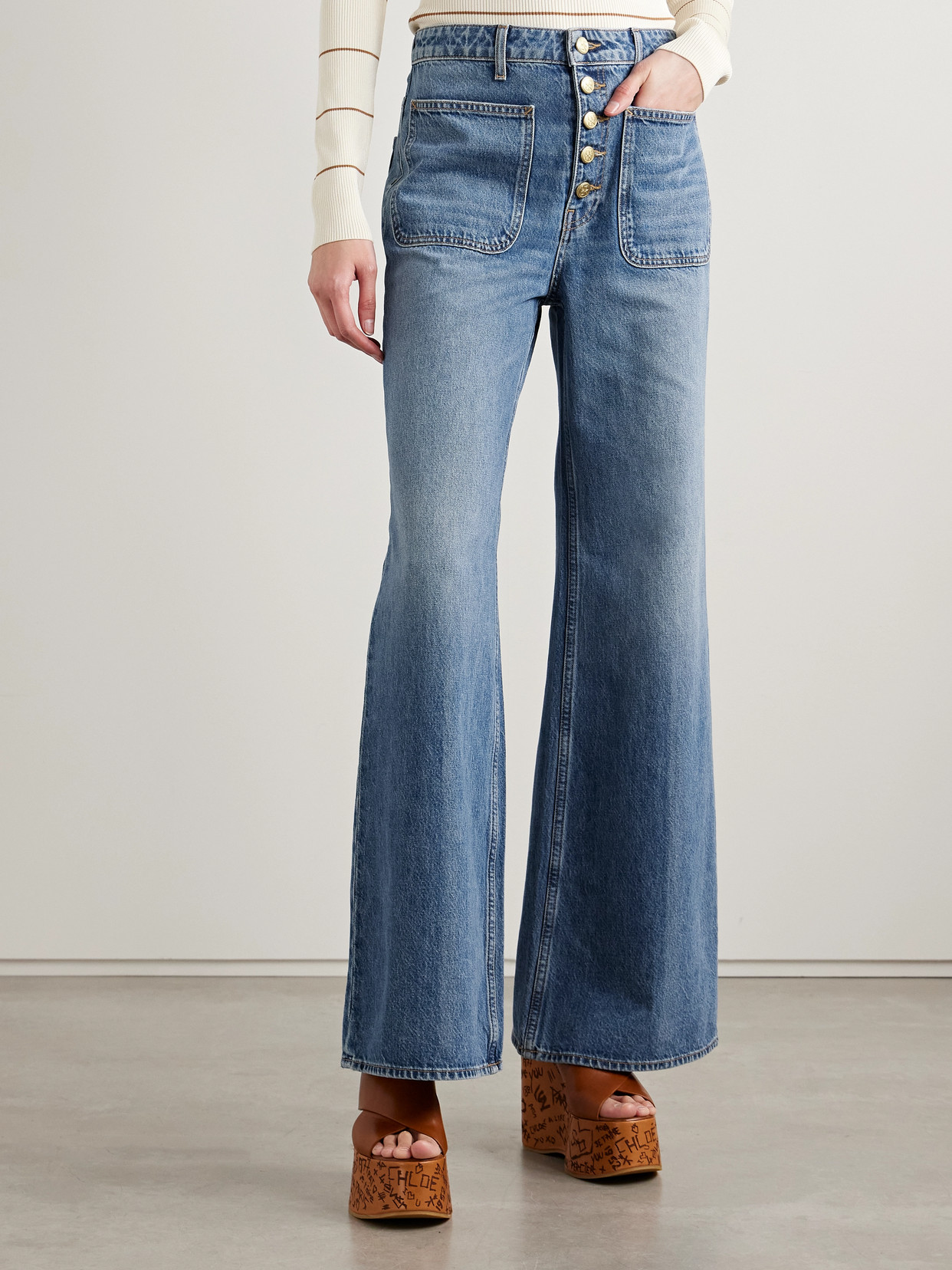 Ulla Johnson The Gwynne High-rise Flared Jeans In Blue