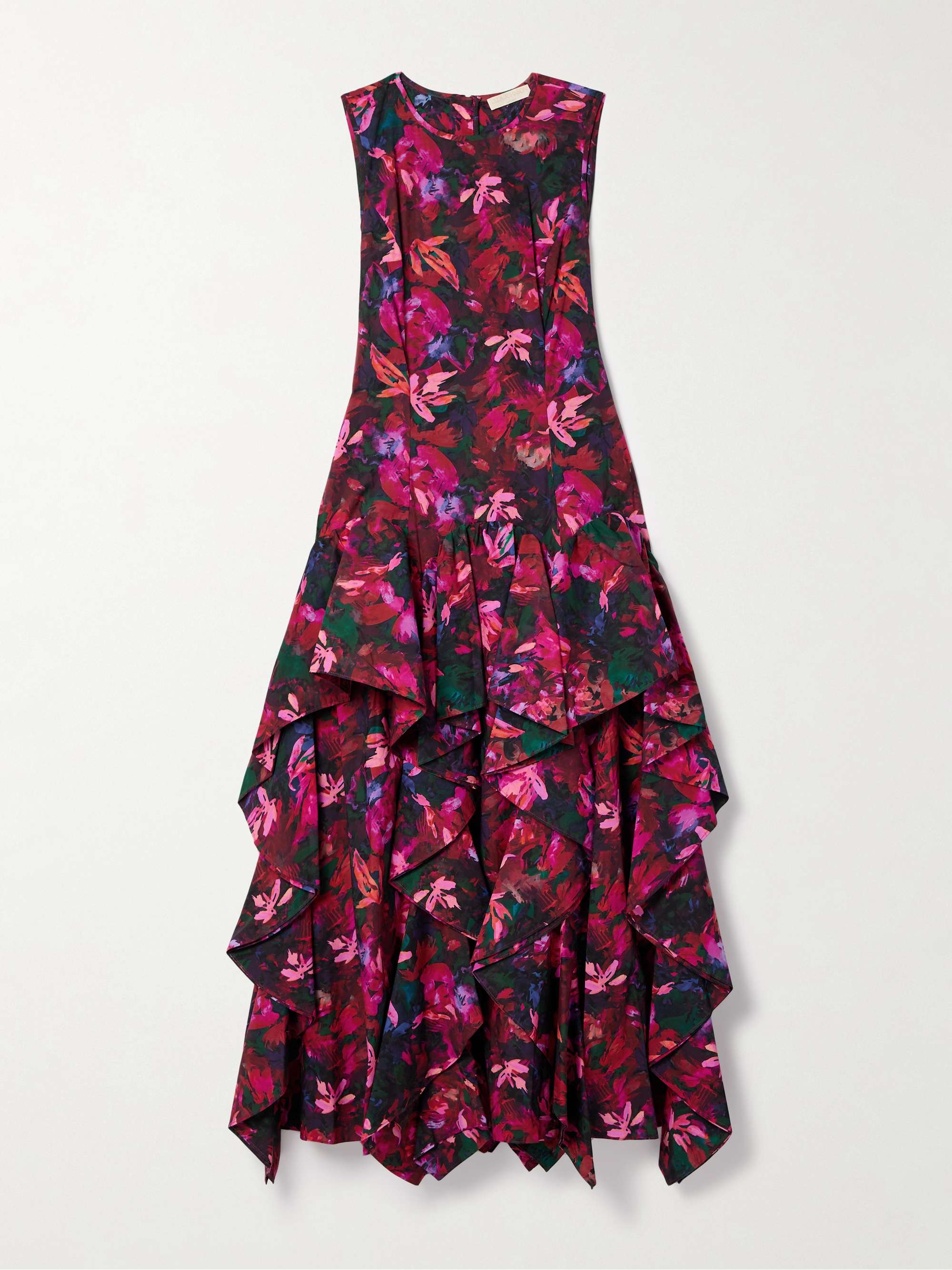 Beautiful Ruffle Accents Decorative Floral Print Dress Beautiful Ruffle Accents Decorative Floral Print Dress
