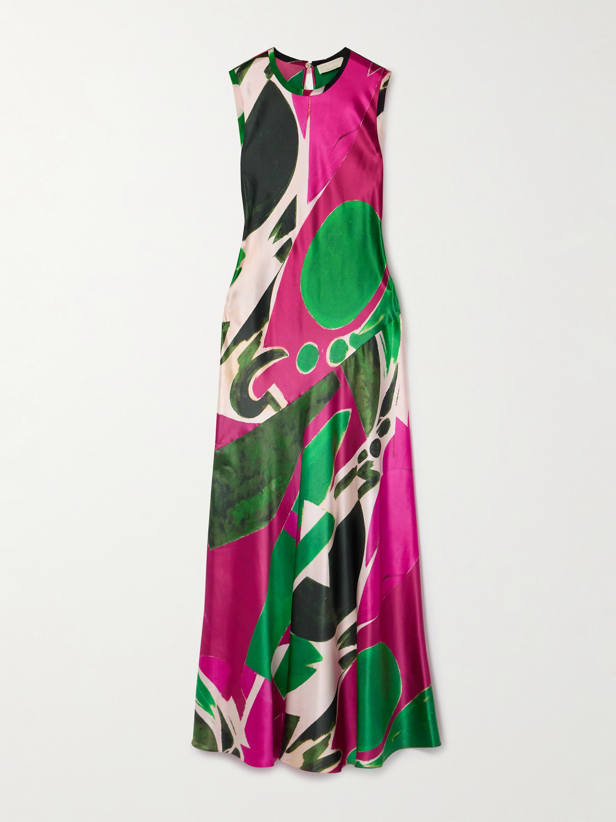 Ulla Johnson Uj X Lee Krasner Gaea Abstract Silk Slip Dress In Pink