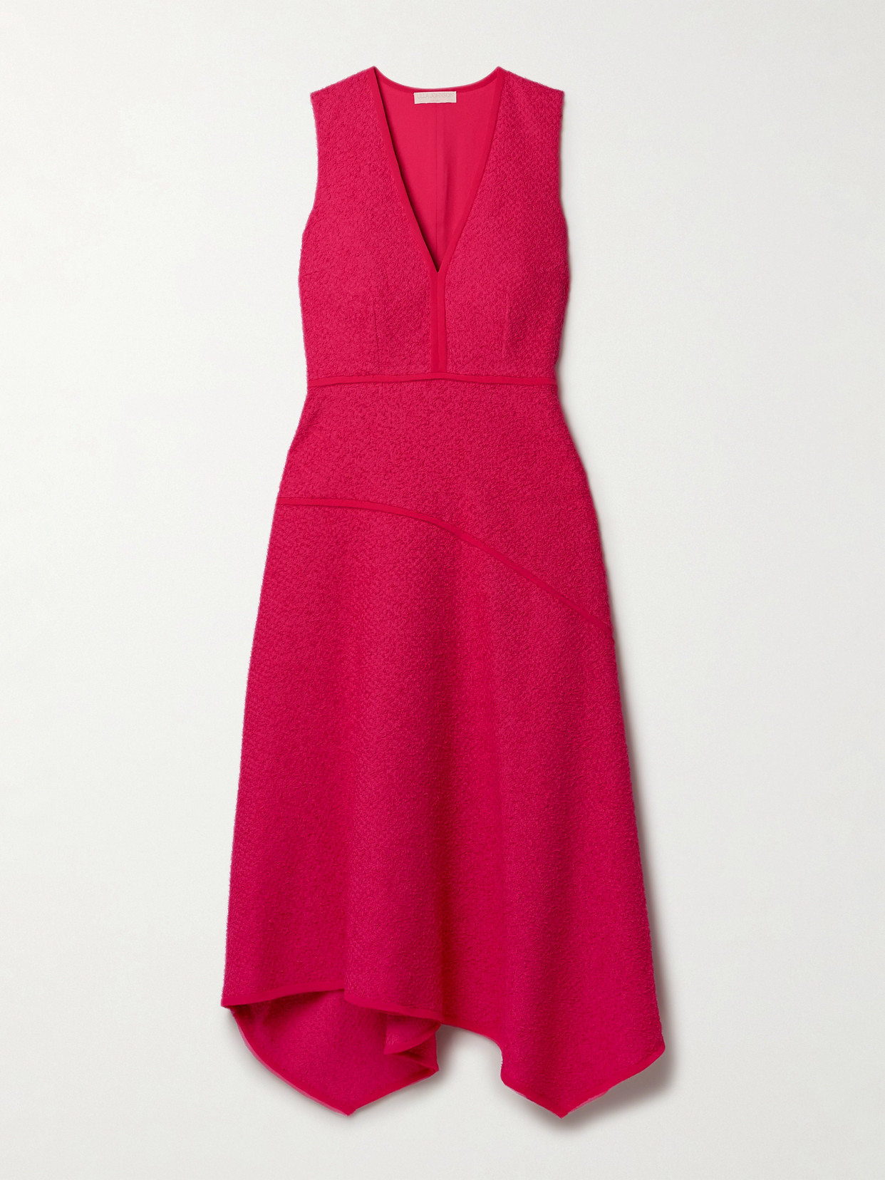 Ulla Johnson Florence Chiffon-trimmed Cotton-blend Tweed Midi Dress In Pink