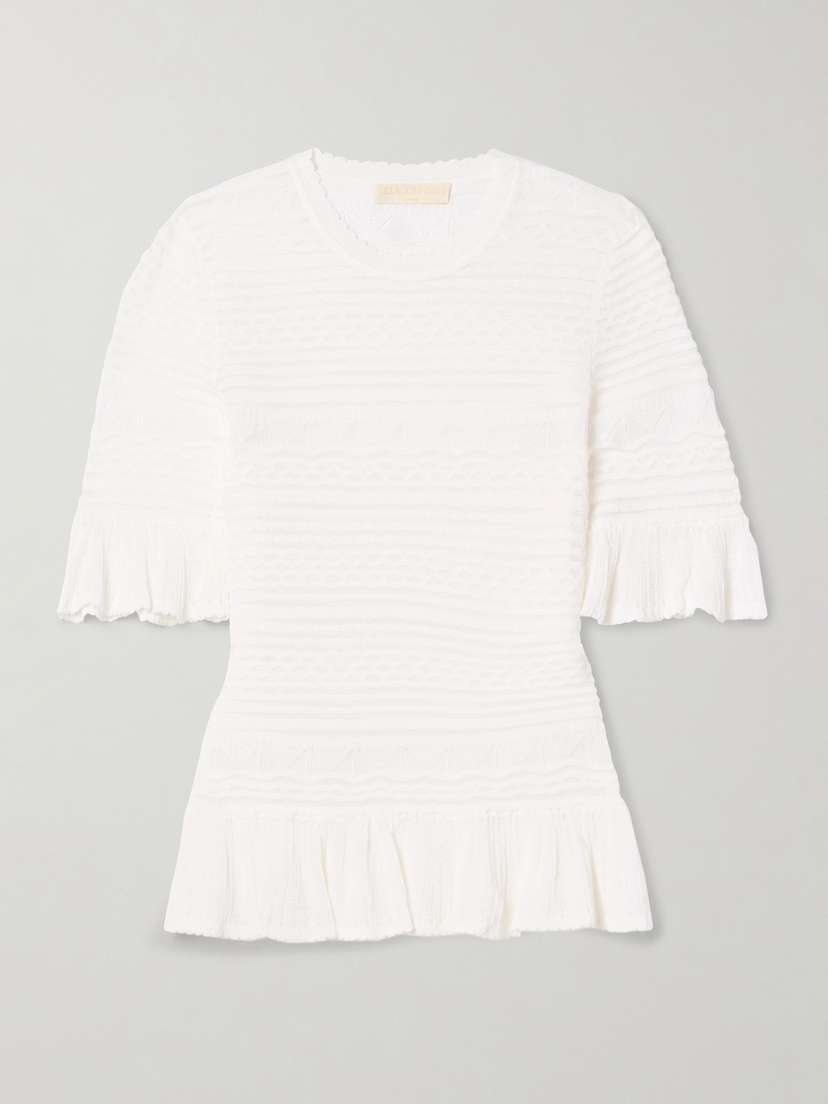 Ulla Johnson Flora Ruffled Knitted Top