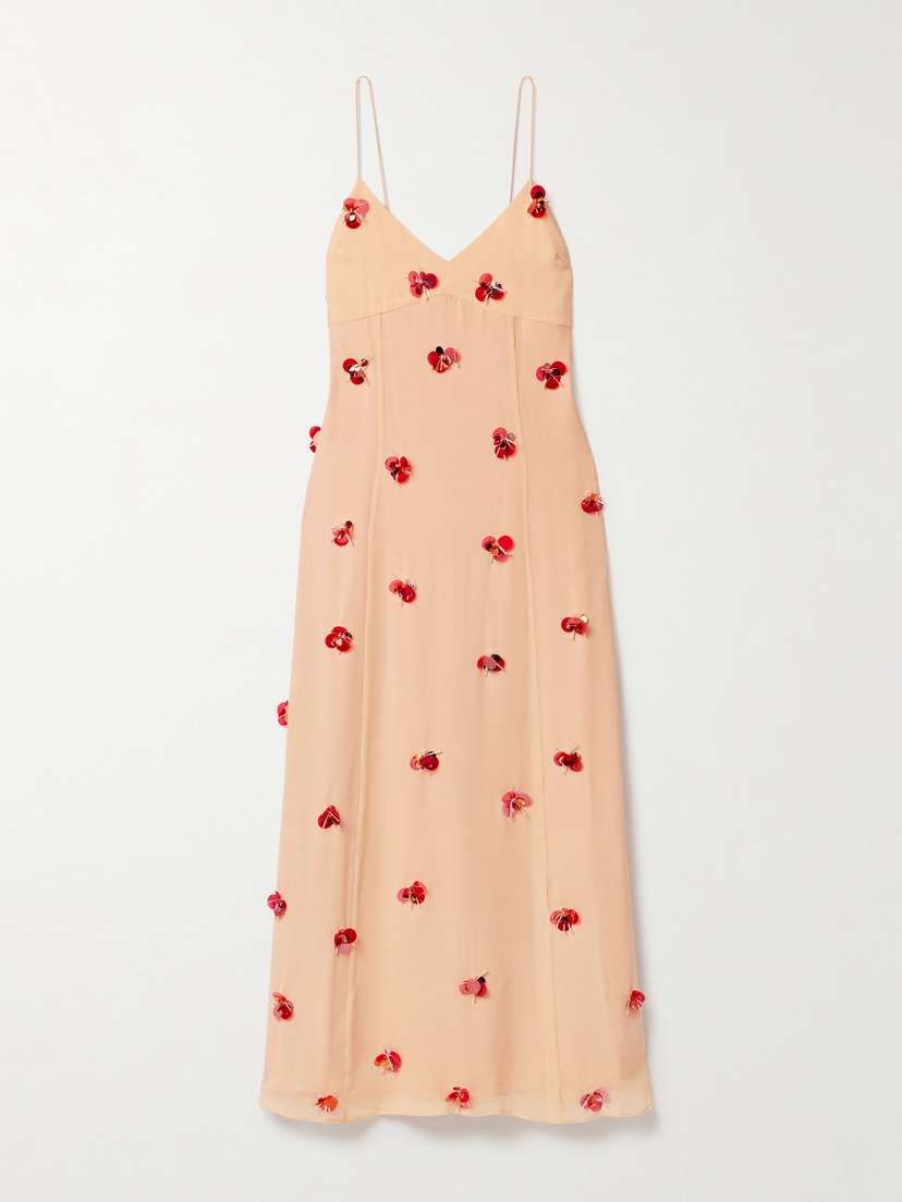 Ulla Johnson Eve Embellished Silk-chiffon Midi Dress
