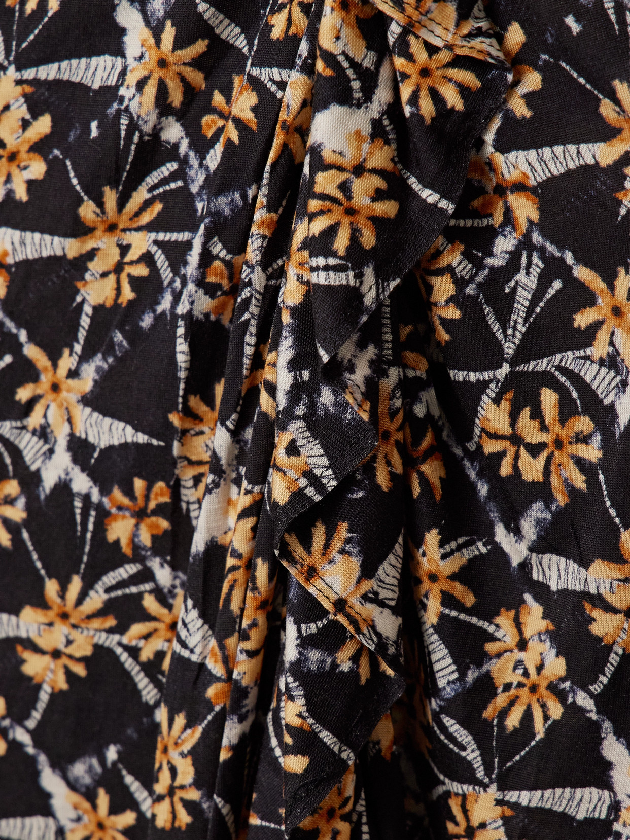 Ulla Johnson Elise Floral Print Ruffle Sleeveless Maxi Dress In Blue