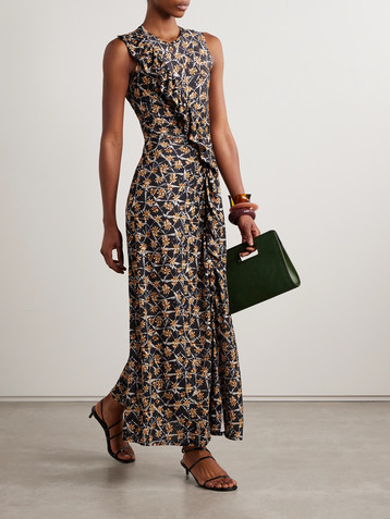 Ulla Johnson Elise ruffled printed Lyocell-jersey midi dress