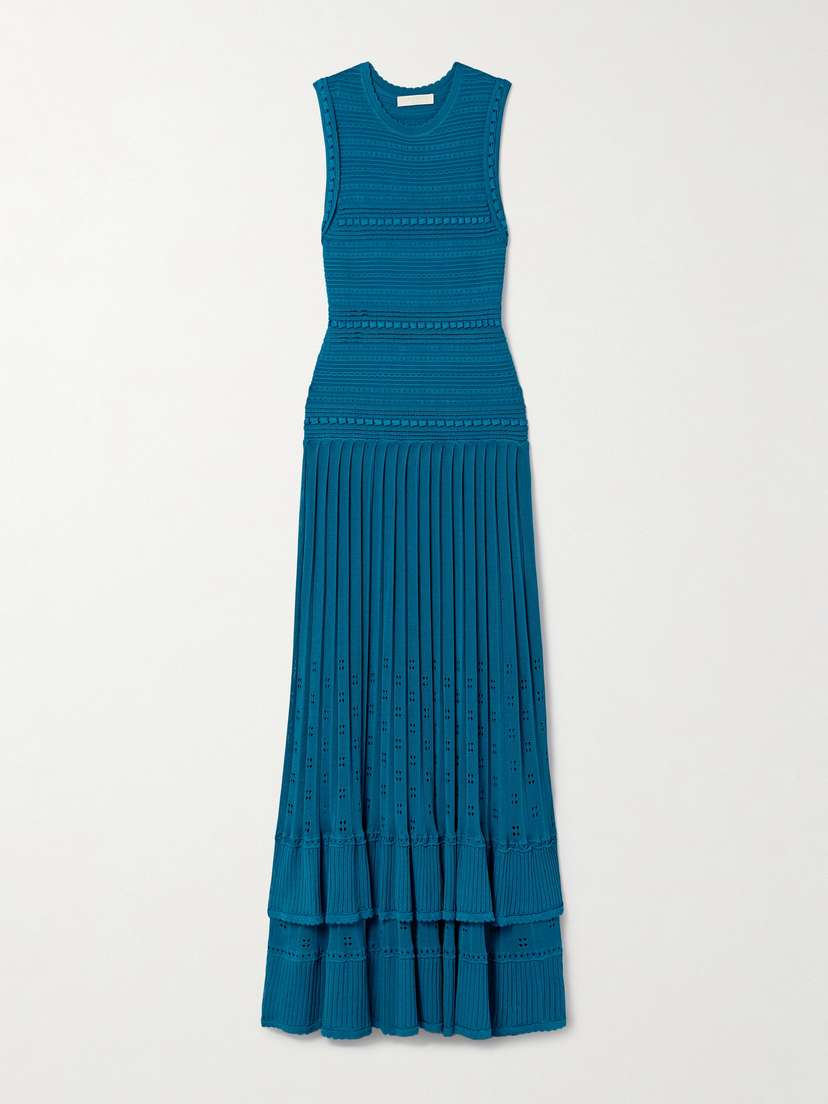 Ulla Johnson Mireille Pleated Knitted Maxi Dress