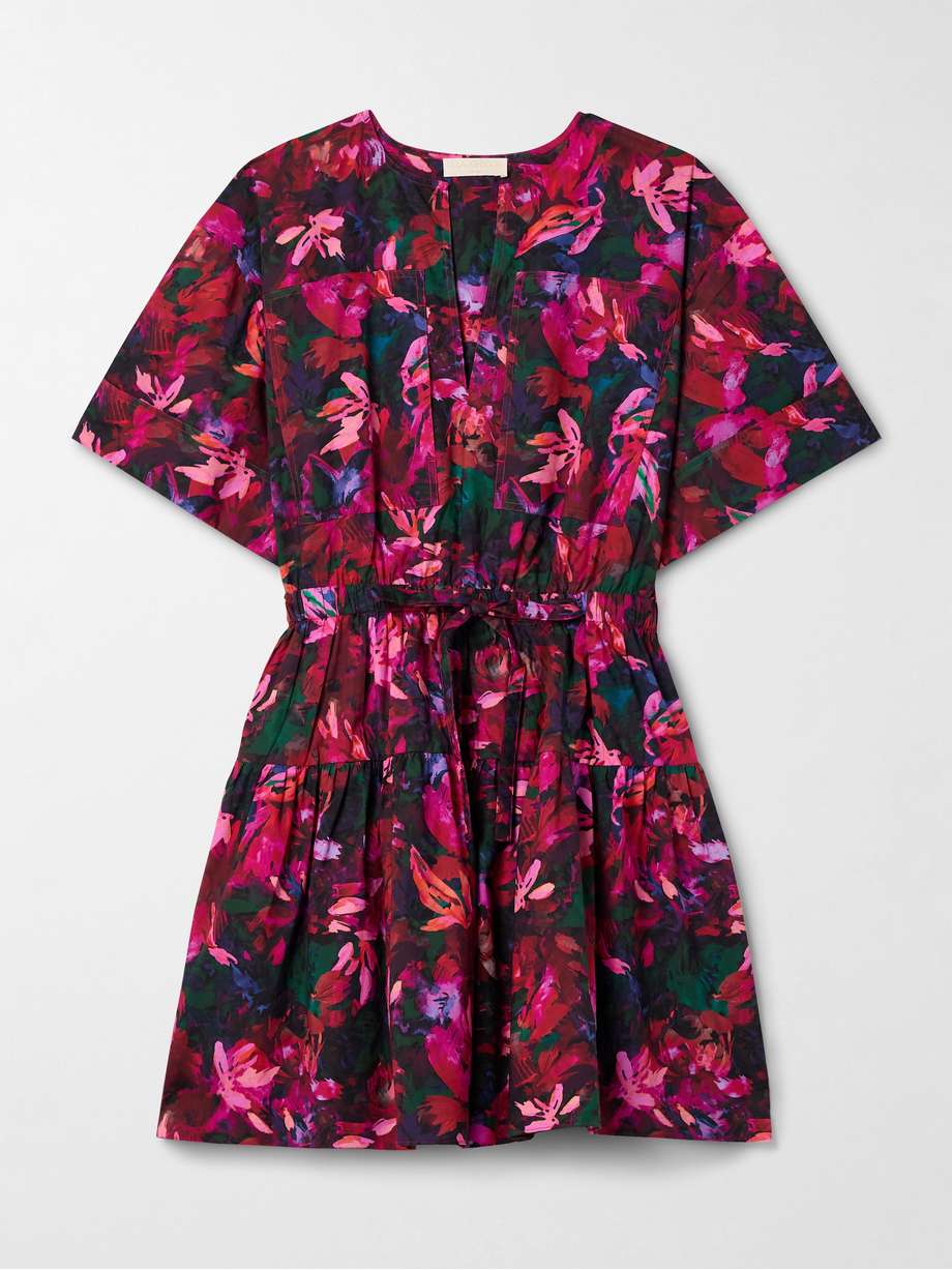 nadira floral-print cotton-poplin mini dress