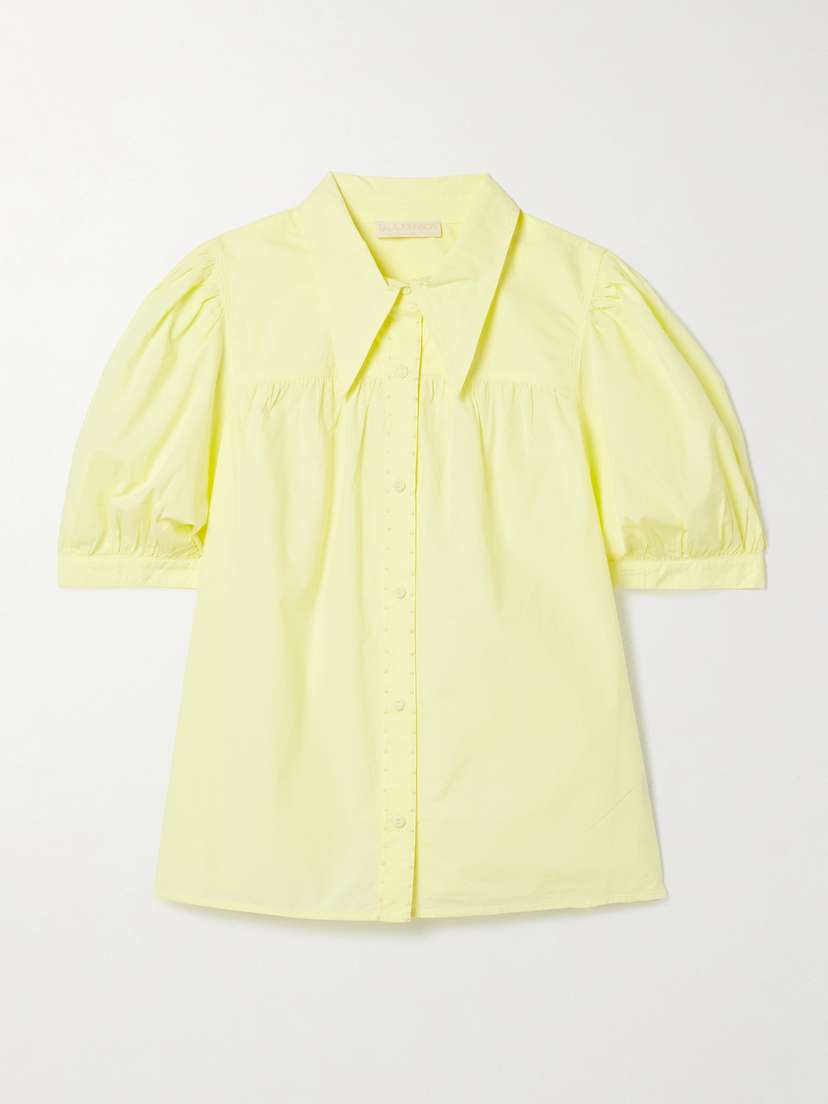 Ulla Johnson Freja Swiss Dot-trimmed Washed Cotton-poplin Shirt