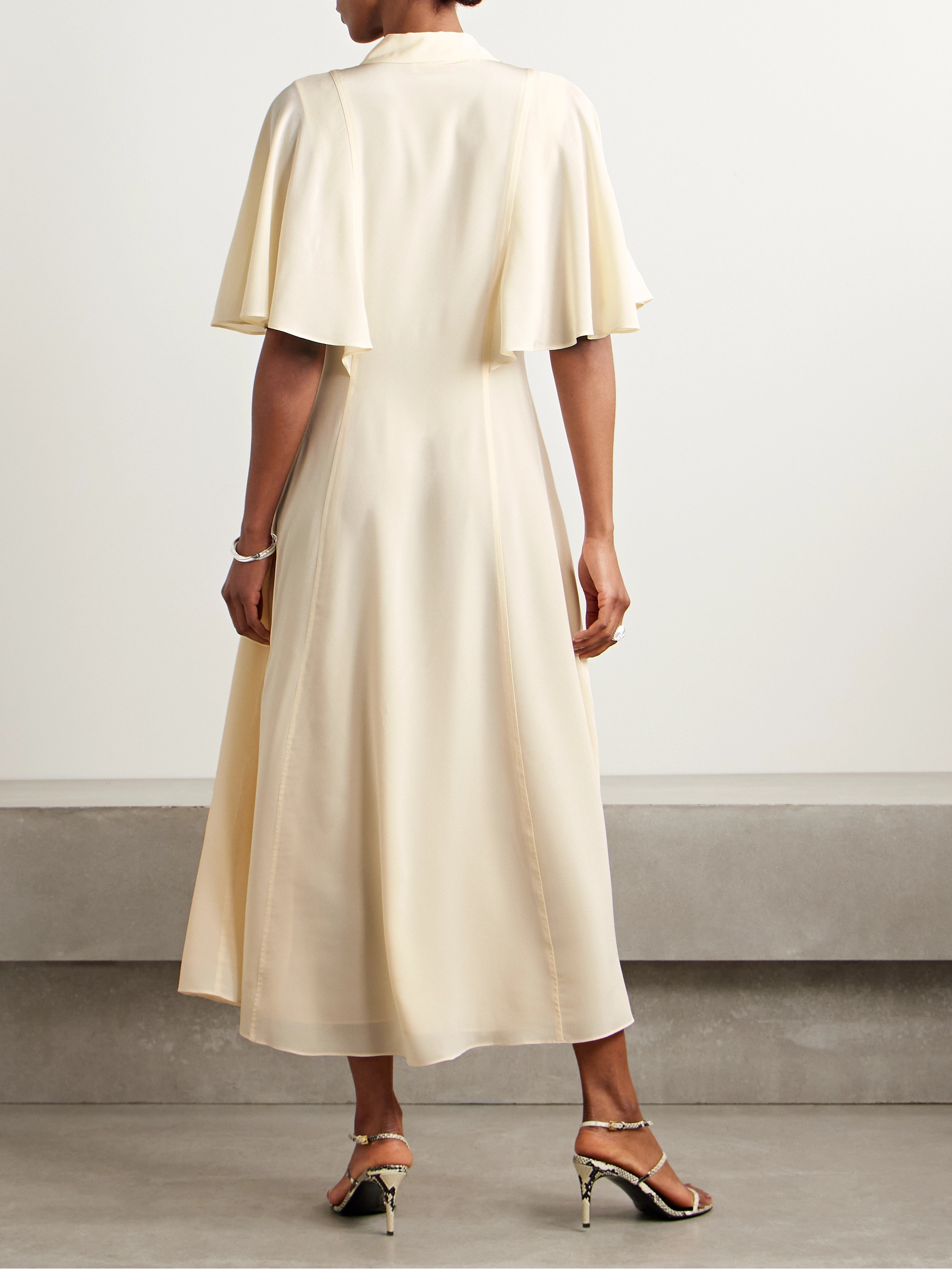 Ulla Johnson Silhouette silk crepe de chine midi shirt dress thumbnail