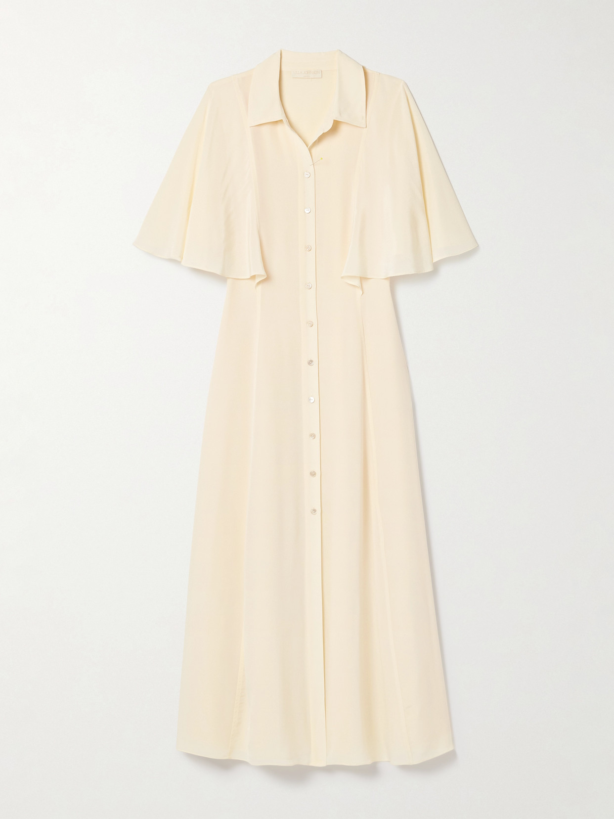 Ulla Johnson Silhouette Silk Crepe De Chine Midi Shirt Dress In Cream