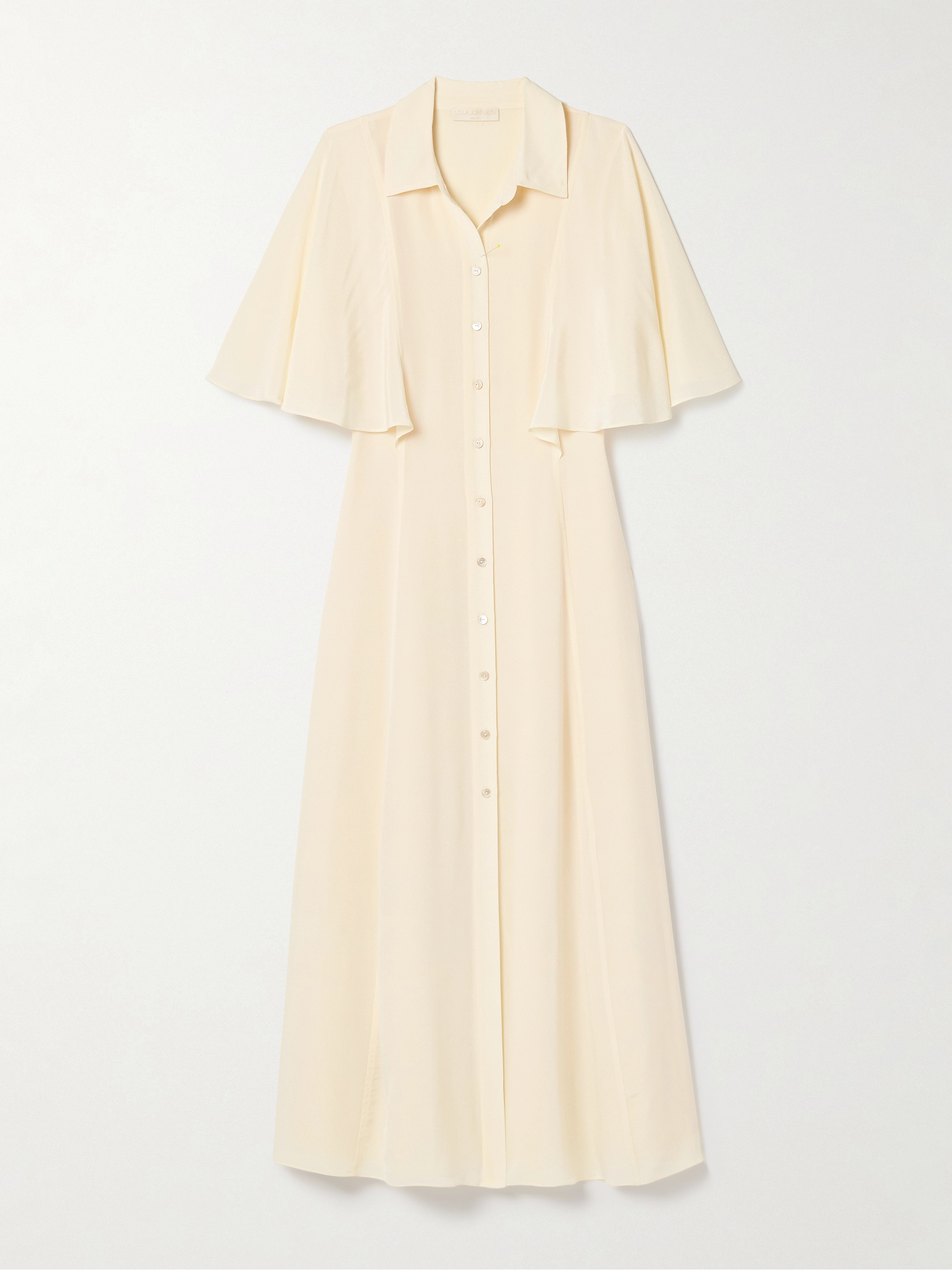 Ulla Johnson Silhouette silk crepe de chine midi shirt dress thumbnail