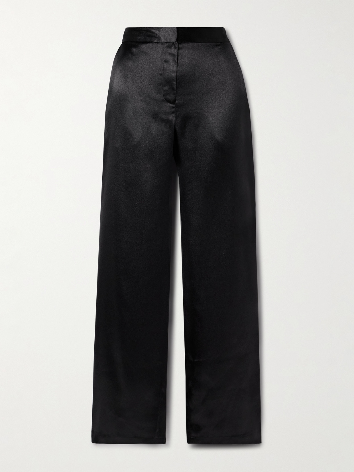 Ulla Johnson Ollie Satin Straight-leg Pants In Black