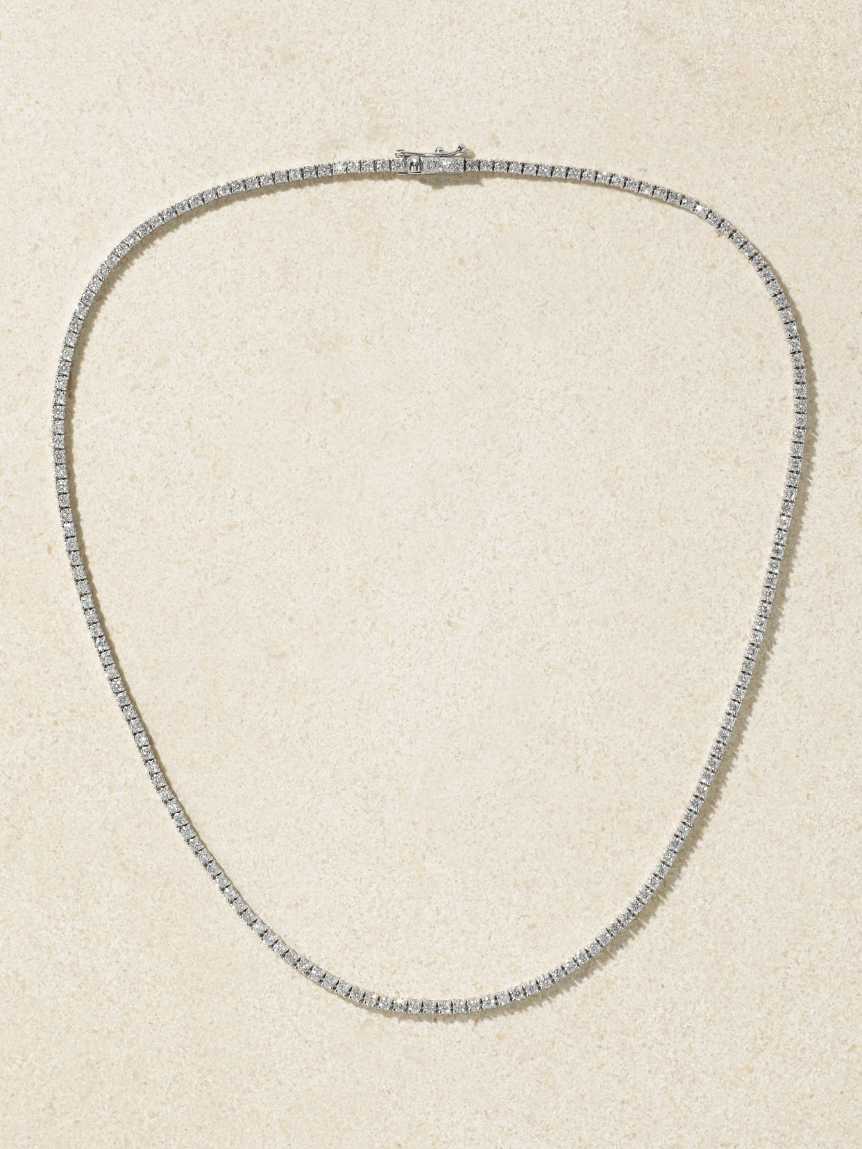Jennifer Meyer Small Tennis 18-karat White Gold Diamond Necklace In Metallic