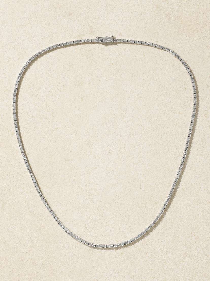 Jennifer Meyer Small Tennis 18-karat White Gold Diamond Necklace
