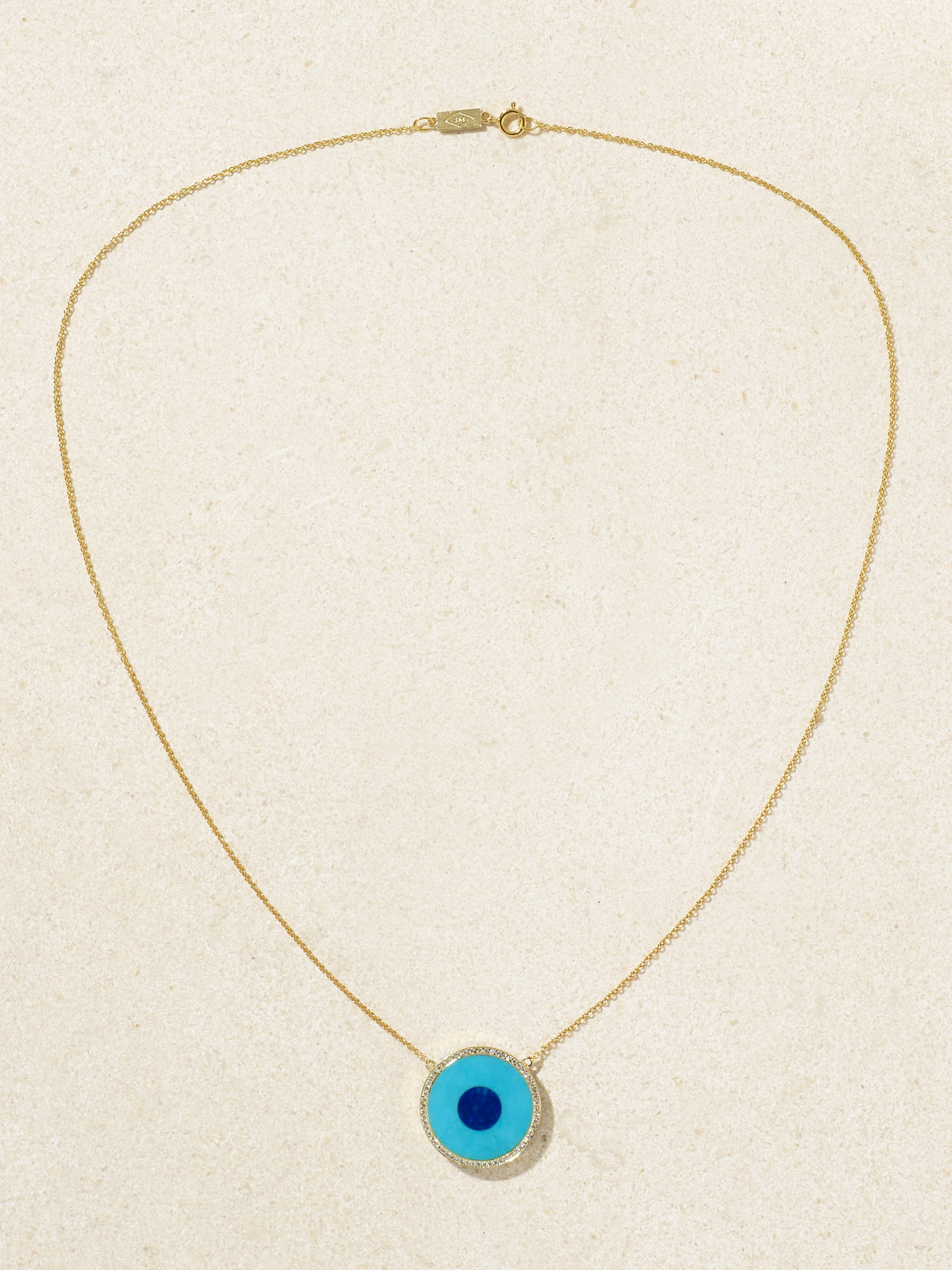 Jennifer Meyer Evil Eye 18-karat Gold Multi-stone Necklace In Blue