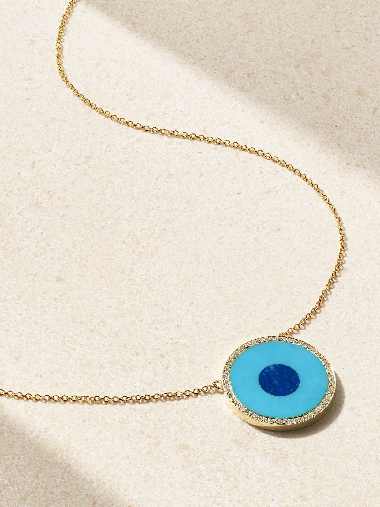 Jennifer Meyer Evil Eye 18-karat Gold Multi-stone Necklace In Blue