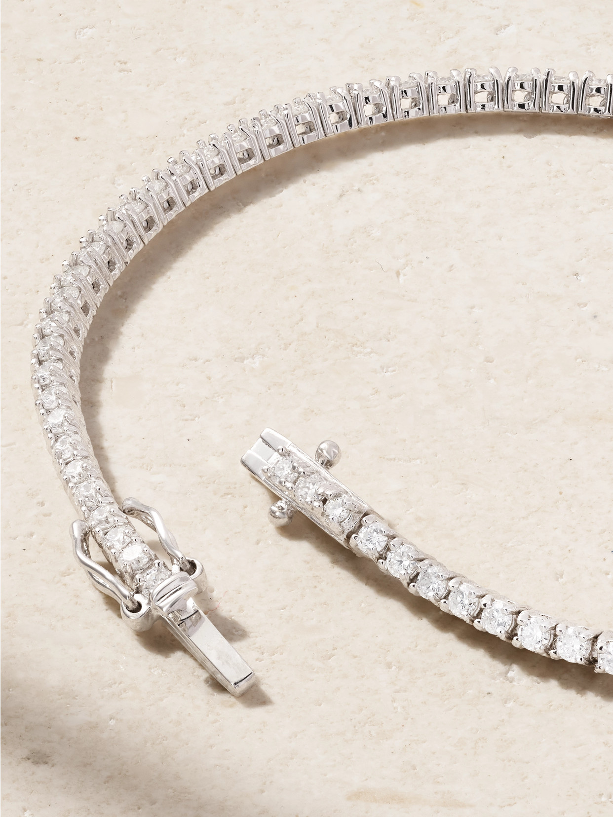 Jennifer Meyer 4-prong Small 18-karat White Gold Diamond Tennis Bracelet In Metallic