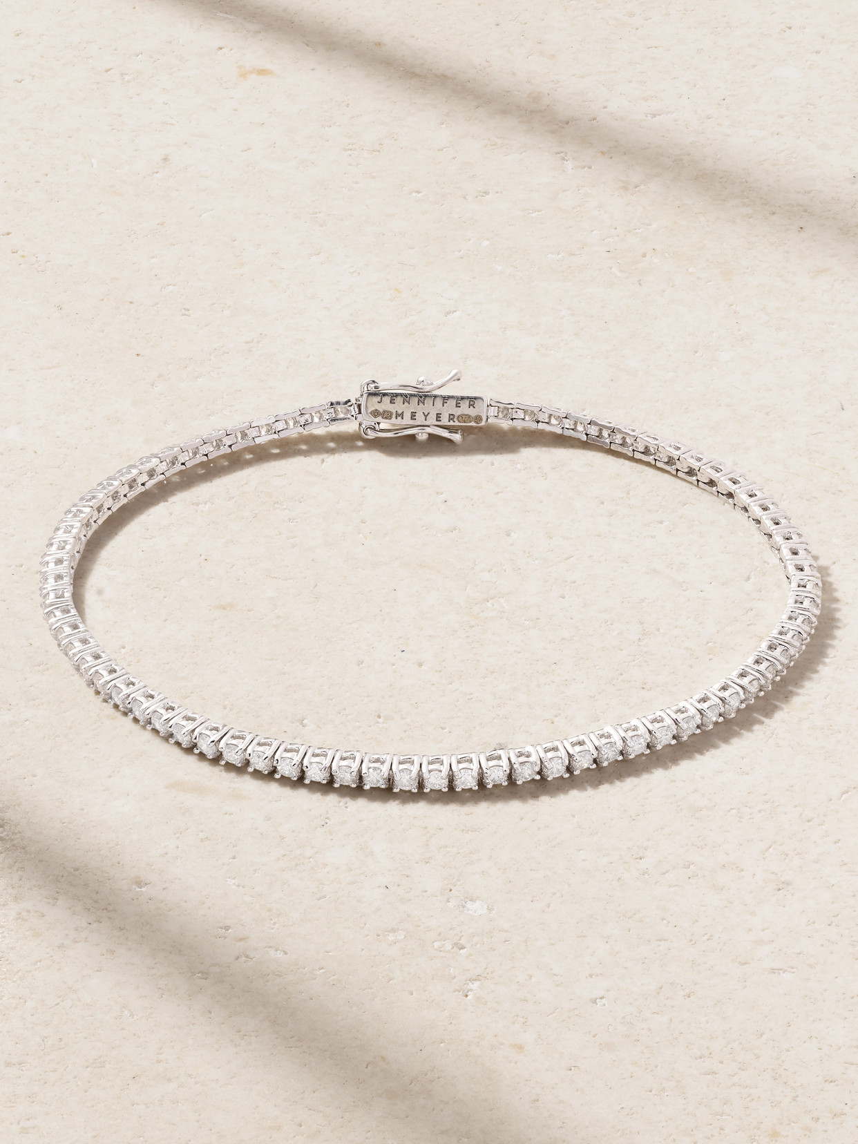 Jennifer Meyer 4-prong Small 18-karat White Gold Diamond Tennis Bracelet In Metallic