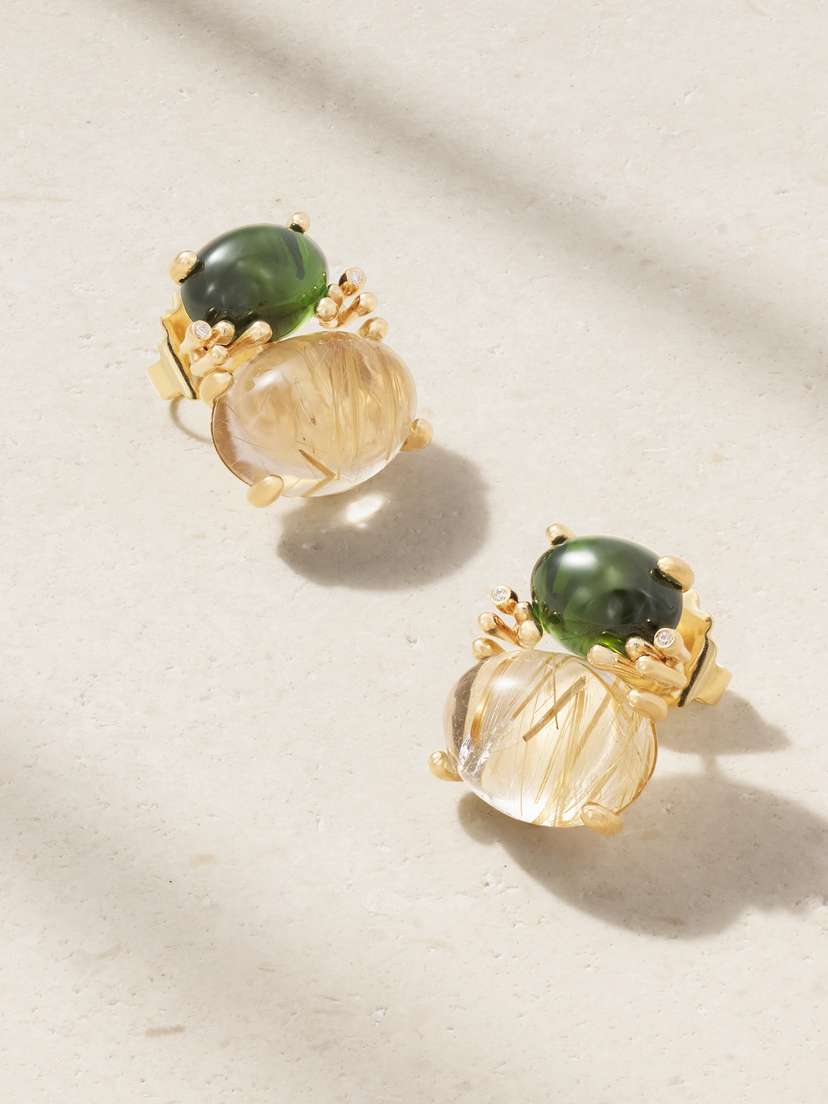 OLE LYNGGAARD COPENHAGEN Boho 18-karat Gold Multi-stone Earrings