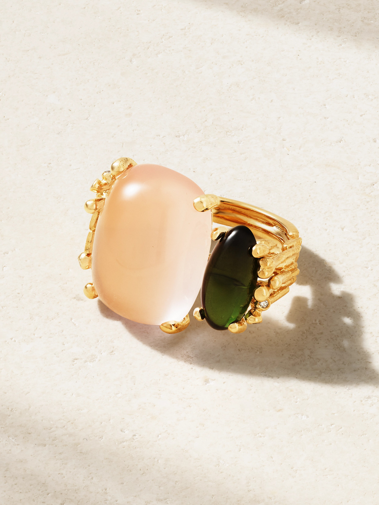 Ole Lynggaard Copenhagen Boho 18-karat Gold Quartz, Tourmaline And Diamond Ring