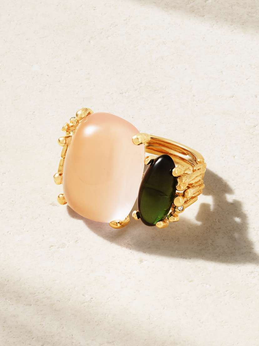 OLE LYNGGAARD COPENHAGEN Boho 18-karat Gold Quartz, Tourmaline And Diamond Ring
