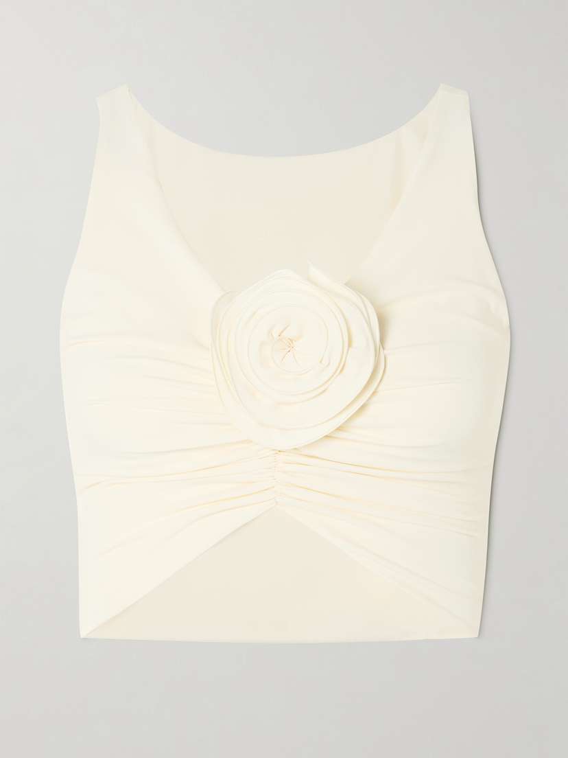 Magda Butrym Appliquéd Ruched Bikini Top