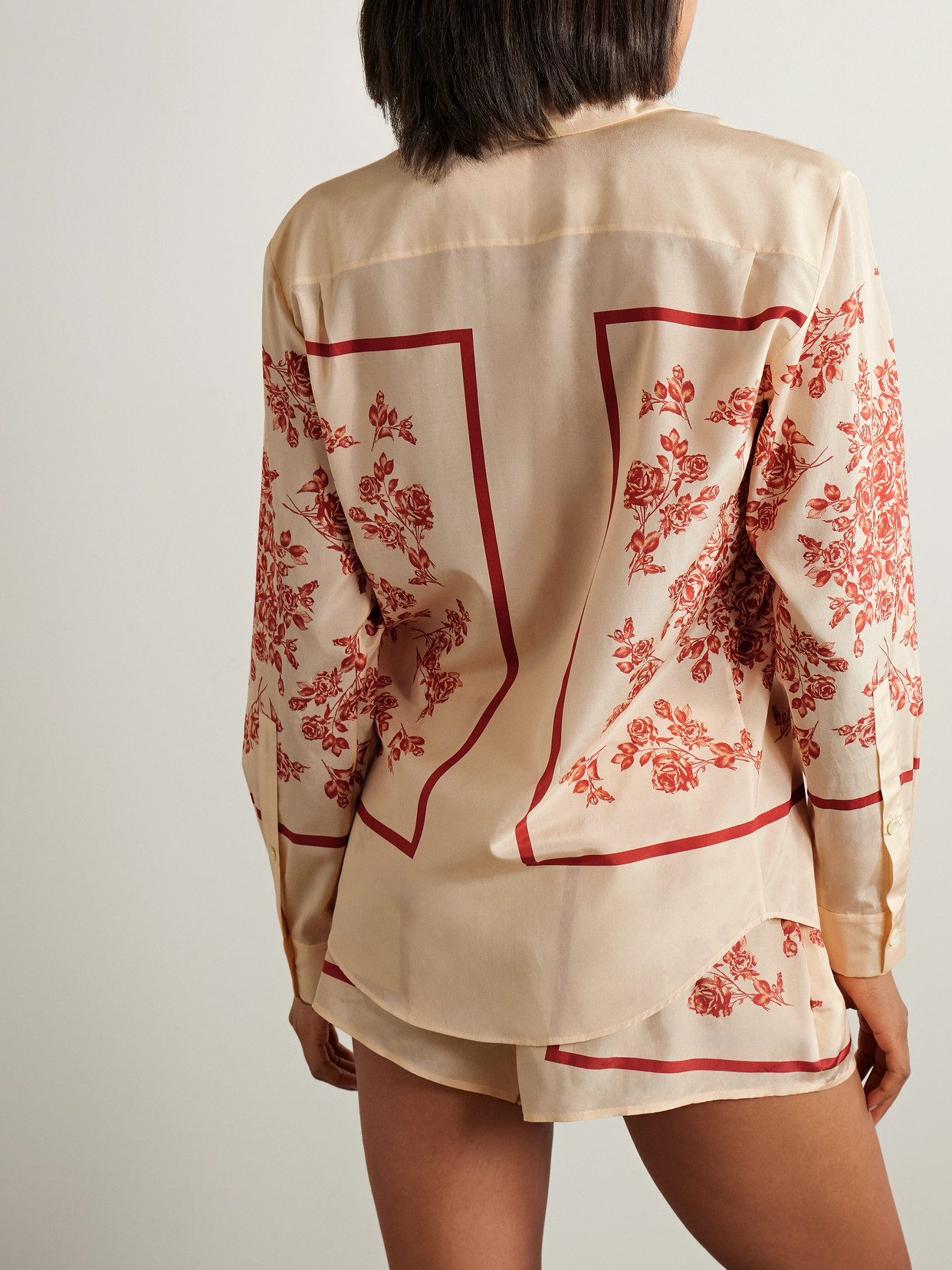 Magda Butrym Printed Silk And Cotton-blend Shirt In Multi