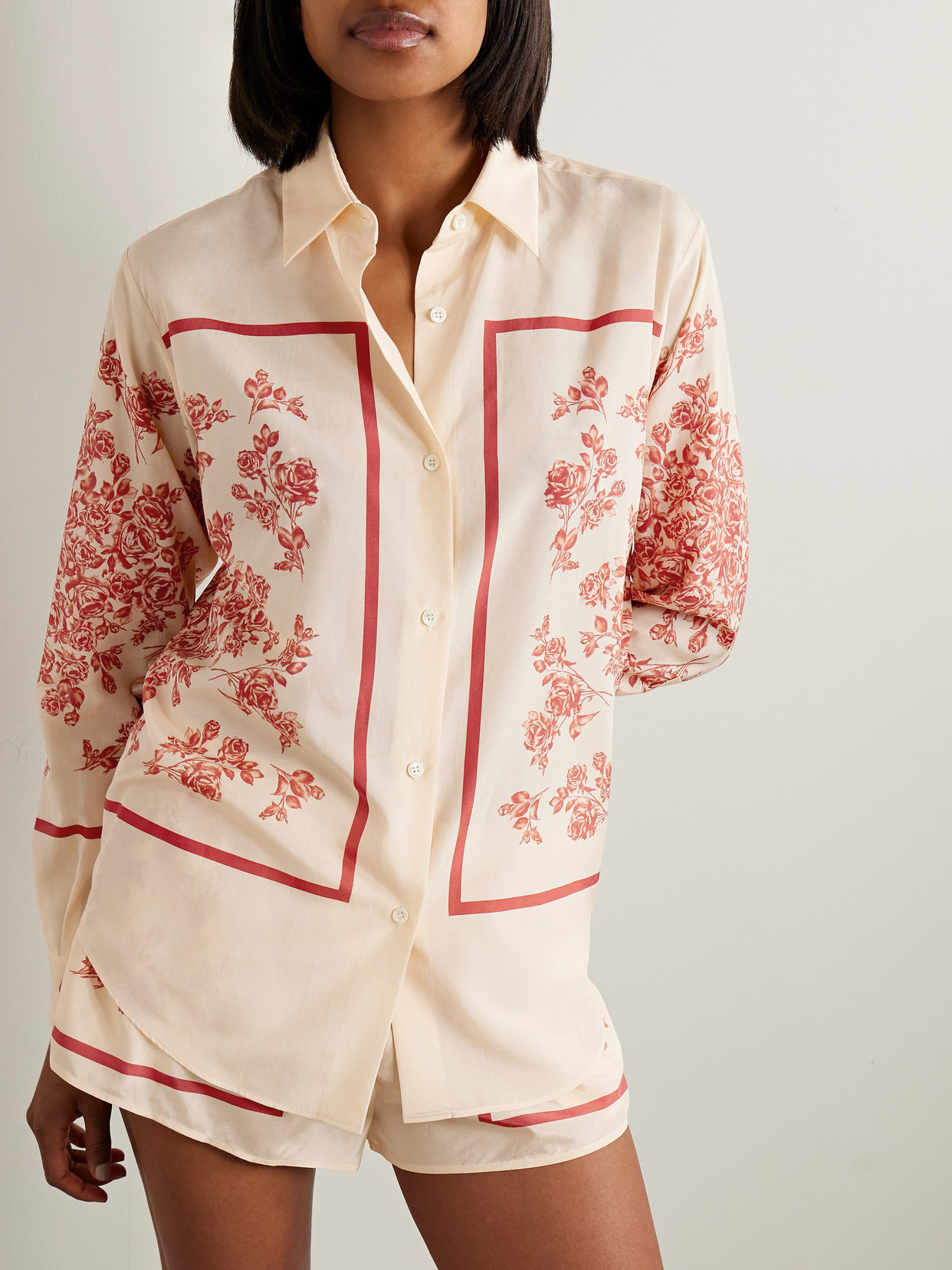 Magda Butrym Printed Silk And Cotton-blend Shirt In Multi