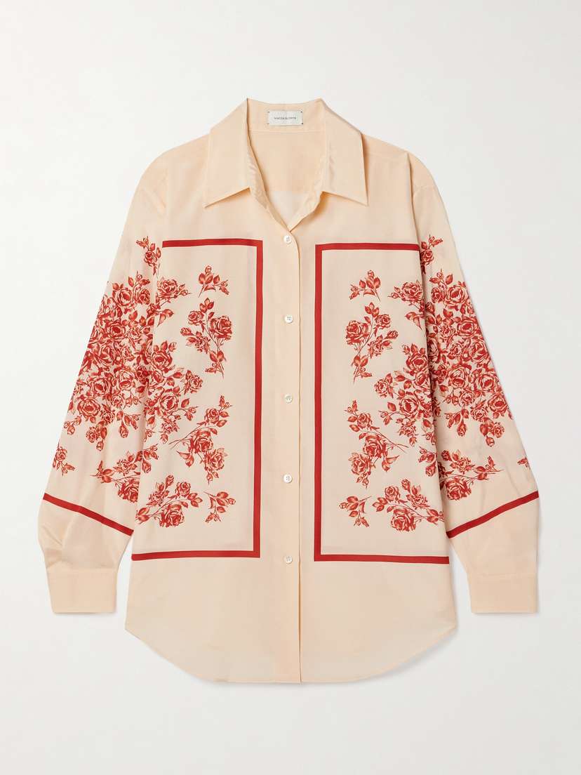 Magda Butrym Printed Silk And Cotton-blend Shirt