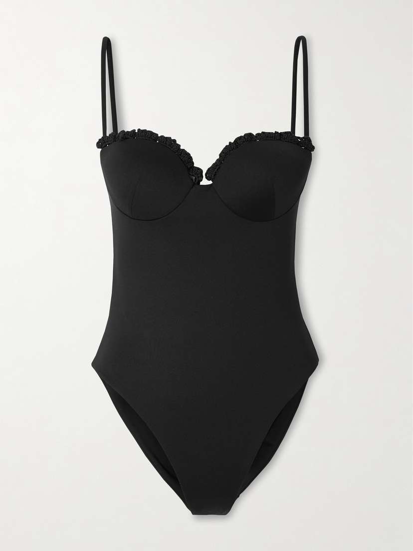 Magda Butrym Crochet-trimmed Underwired Swimsuit