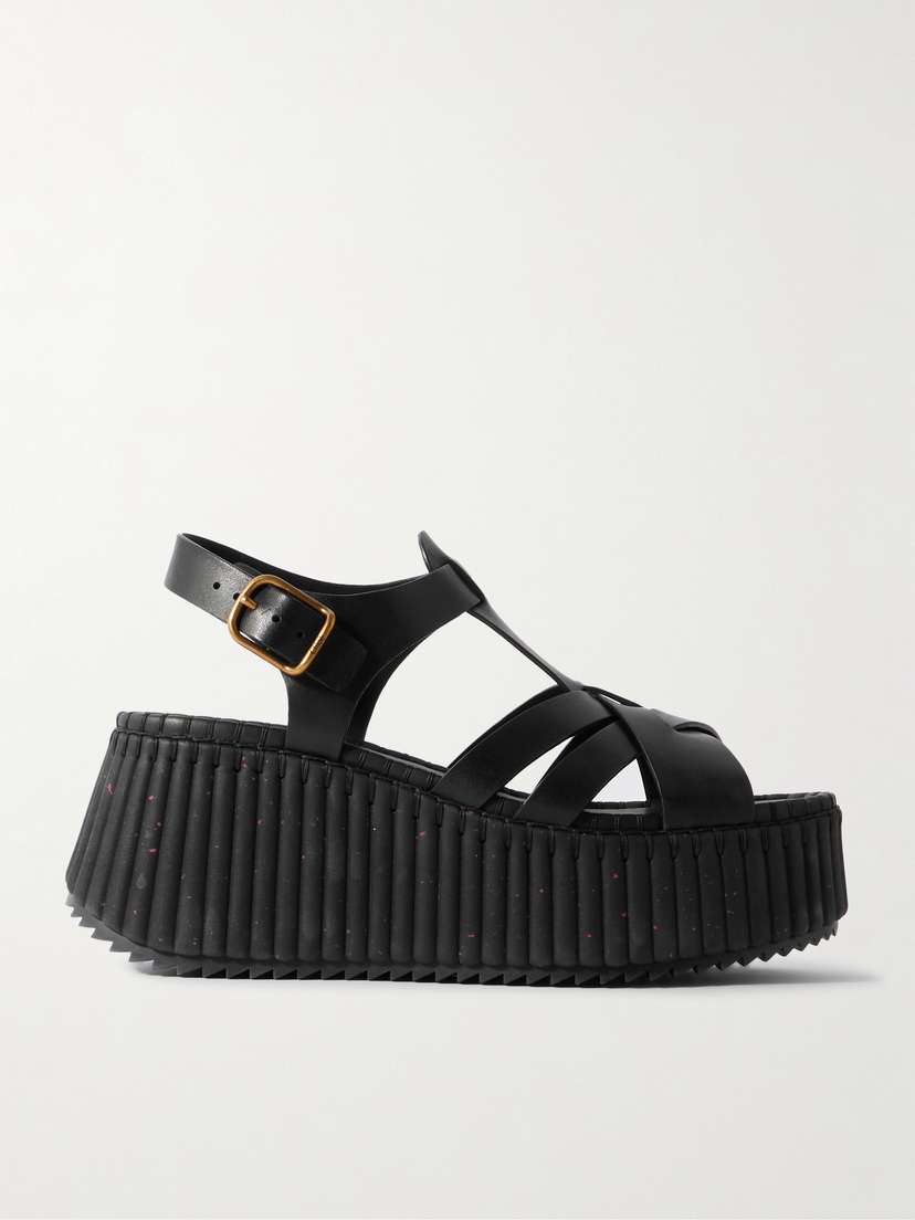 Chloé Nama Leather Platform Sandals