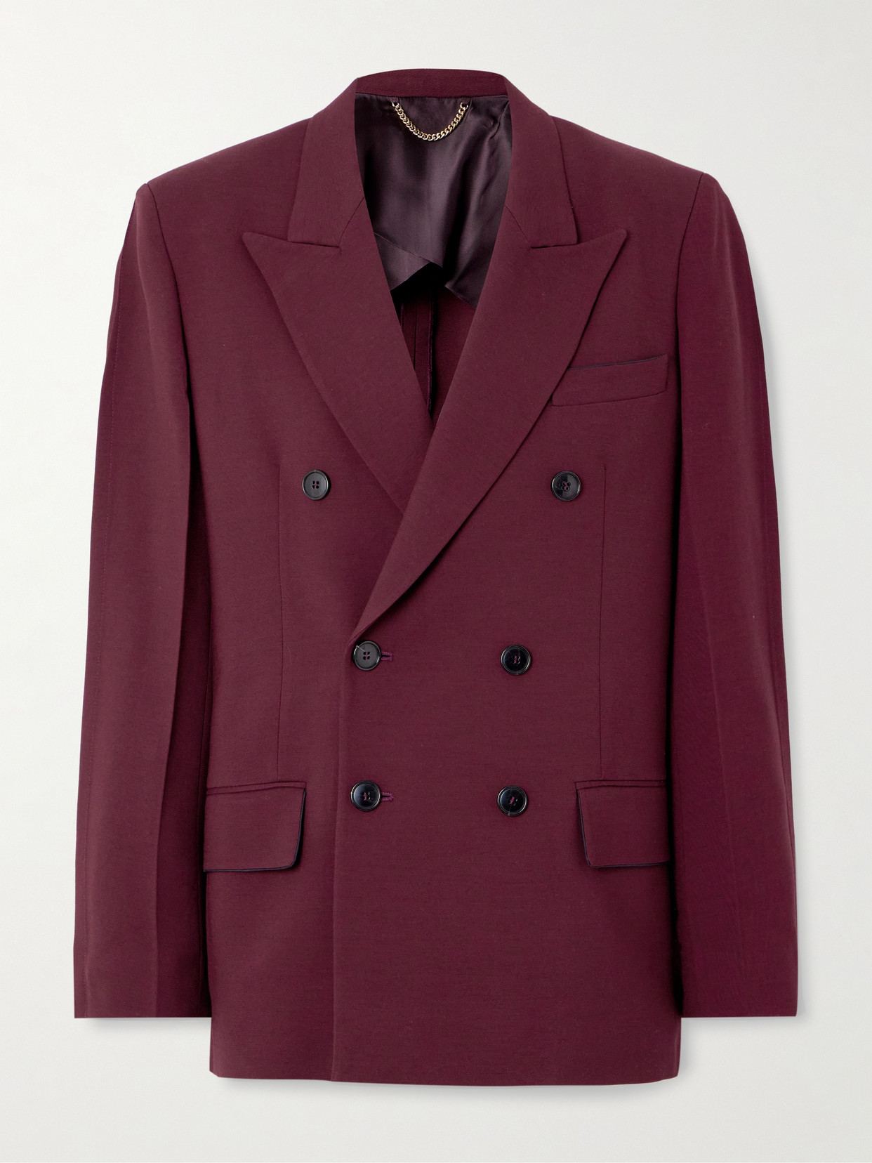 Victoria Beckham Oversized Viscose Blend Men-style Jacket In Red
