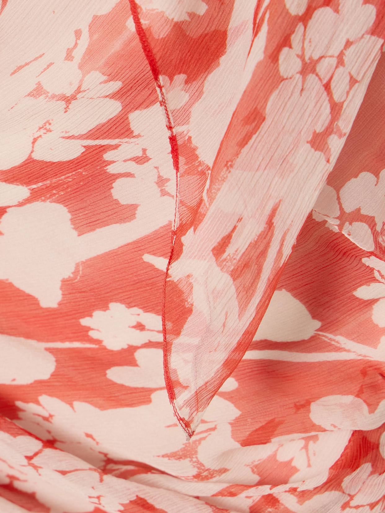Victoria Beckham Womens Chilli Blush Asymmetric Draped Floral Silk Top In Red