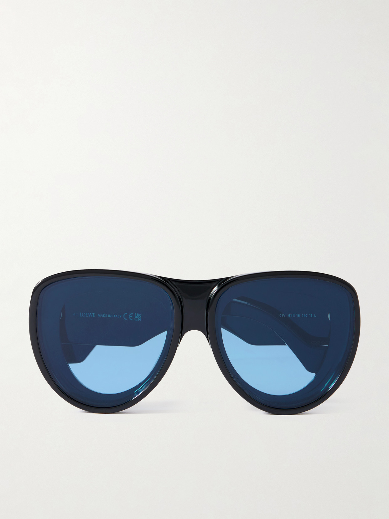 Loewe + Paula's Ibiza Oversized Aviator-style Acetate Sunglasses In Blue