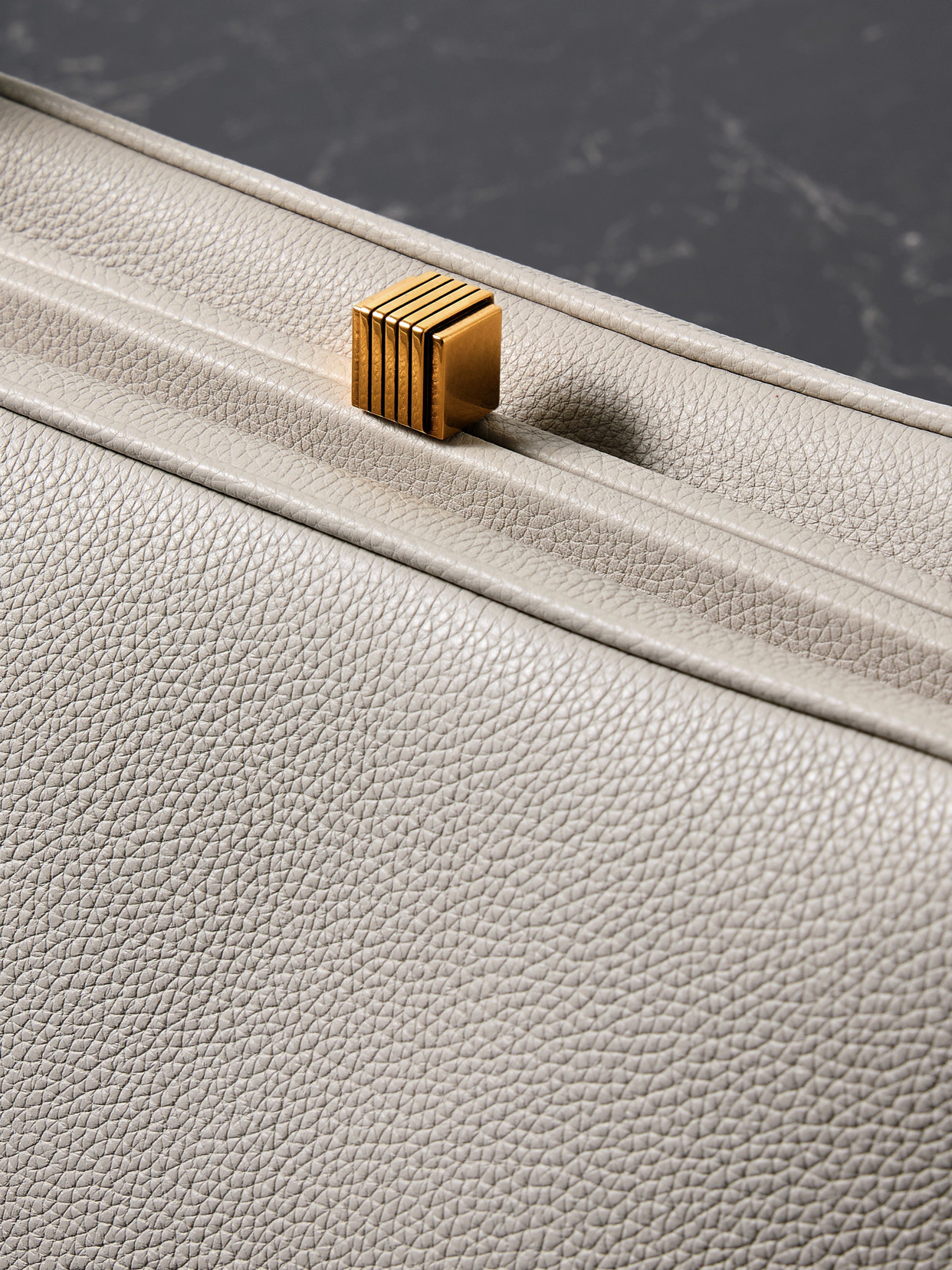 Khaite Cate Textured-leather Tote In Gray