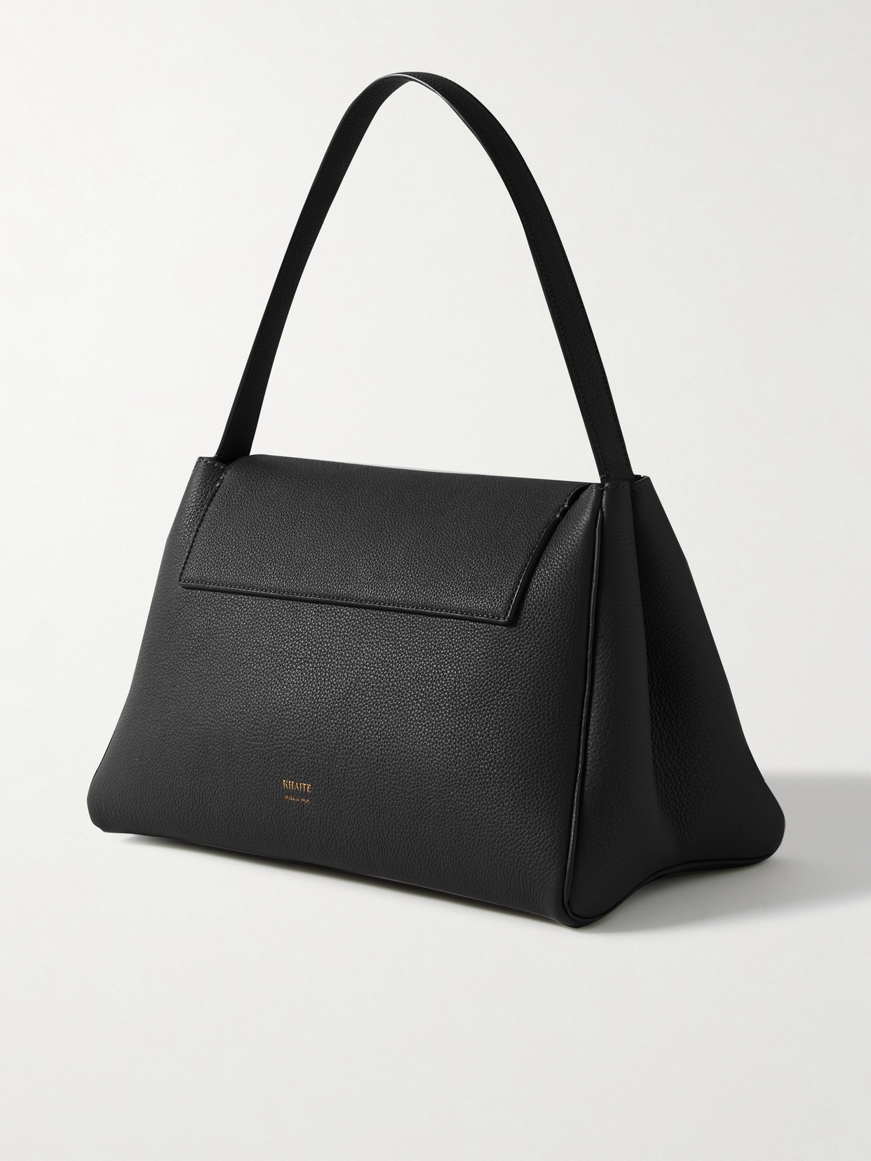 Khaite Audrey Flap Calf Leather Top-handle Bag In Black