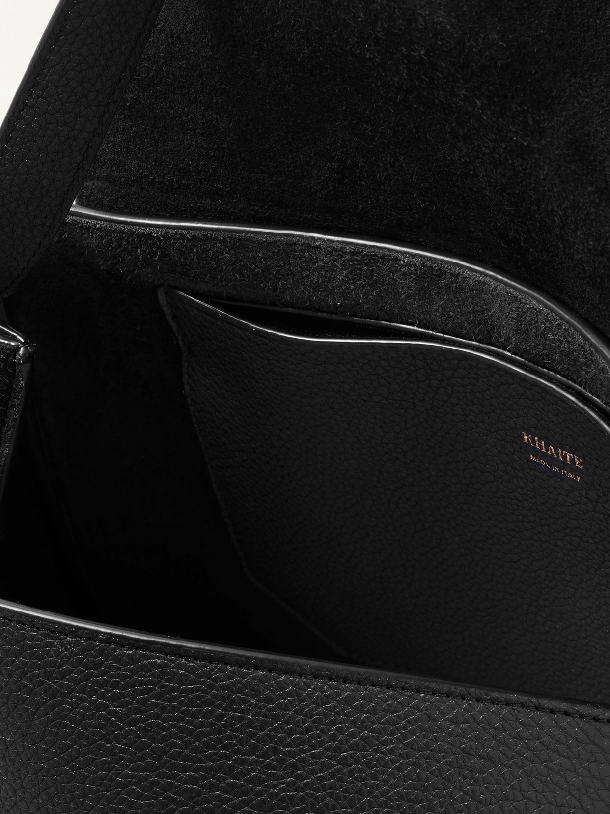 Khaite Audrey Flap Calf Leather Top-handle Bag In Black