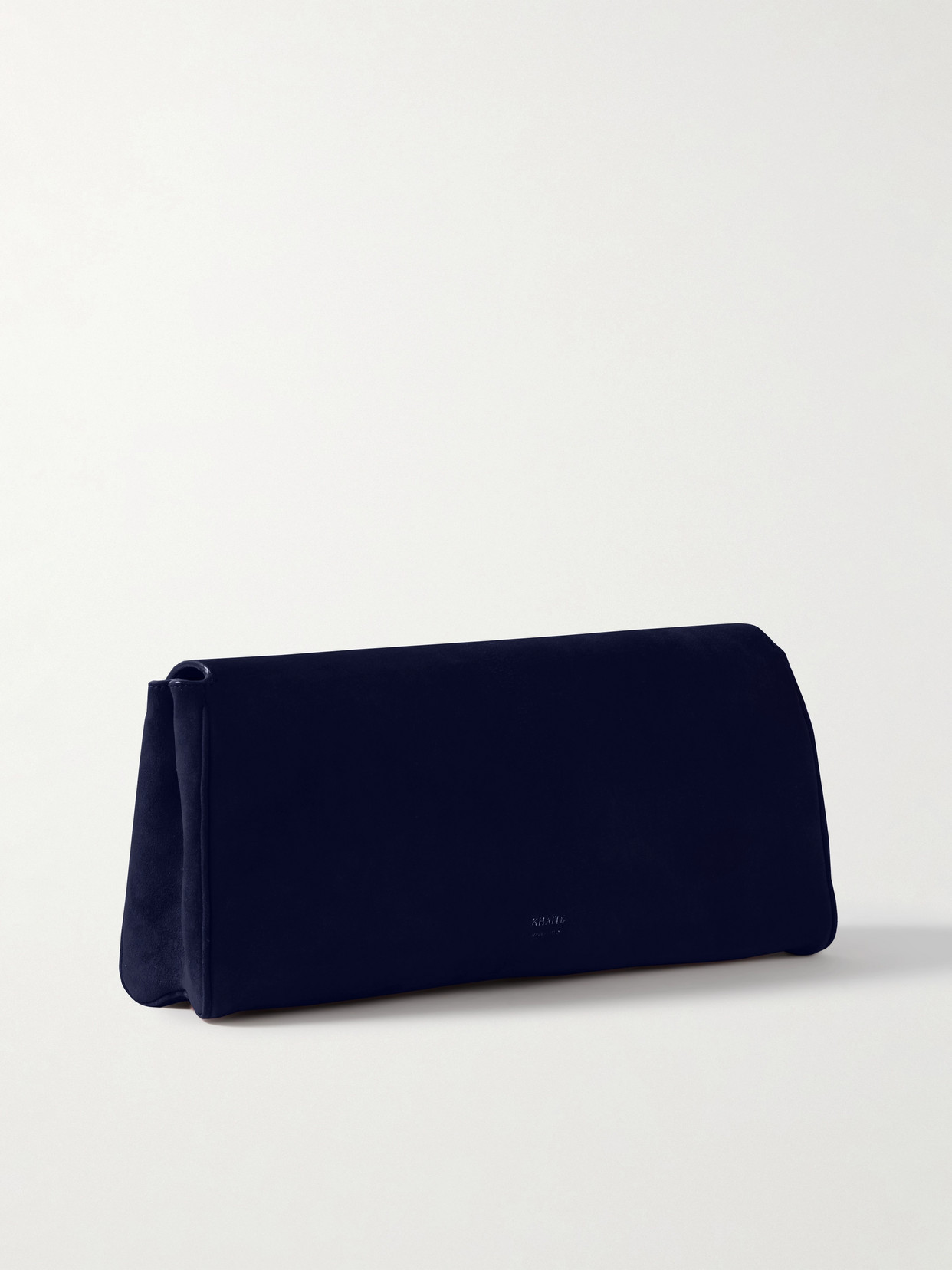 Shop Khaite Audrey Suede Clutch In Blue