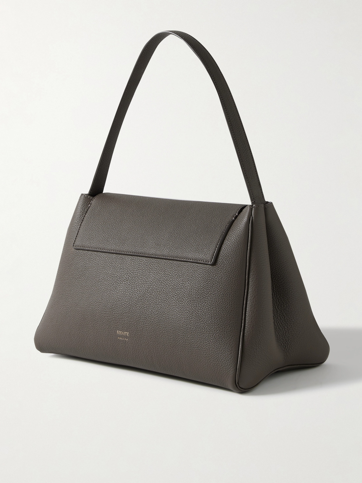 Khaite Square Embellished Leather Shoulder Bag In Gray