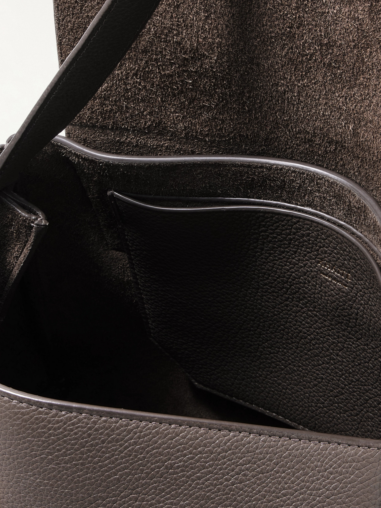 Khaite Square Embellished Leather Shoulder Bag In Gray