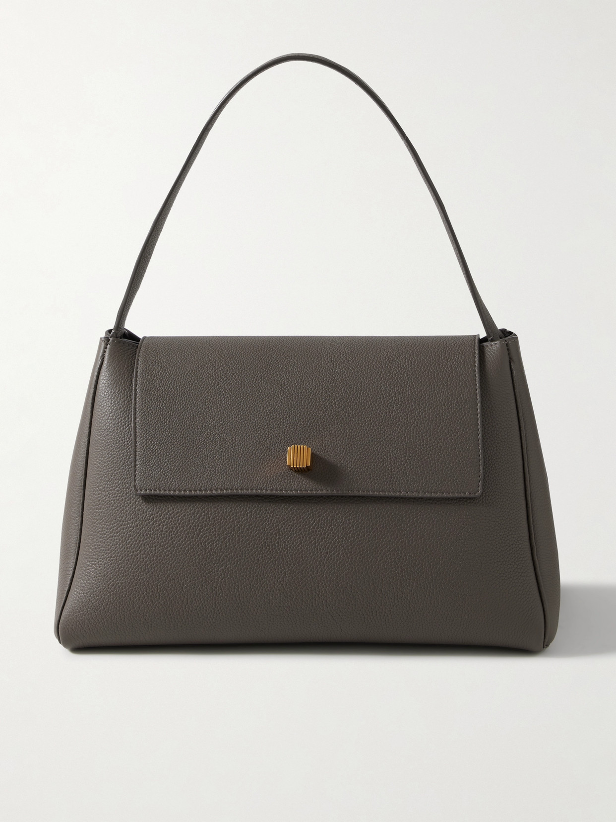 Khaite Square Embellished Leather Shoulder Bag In Gray