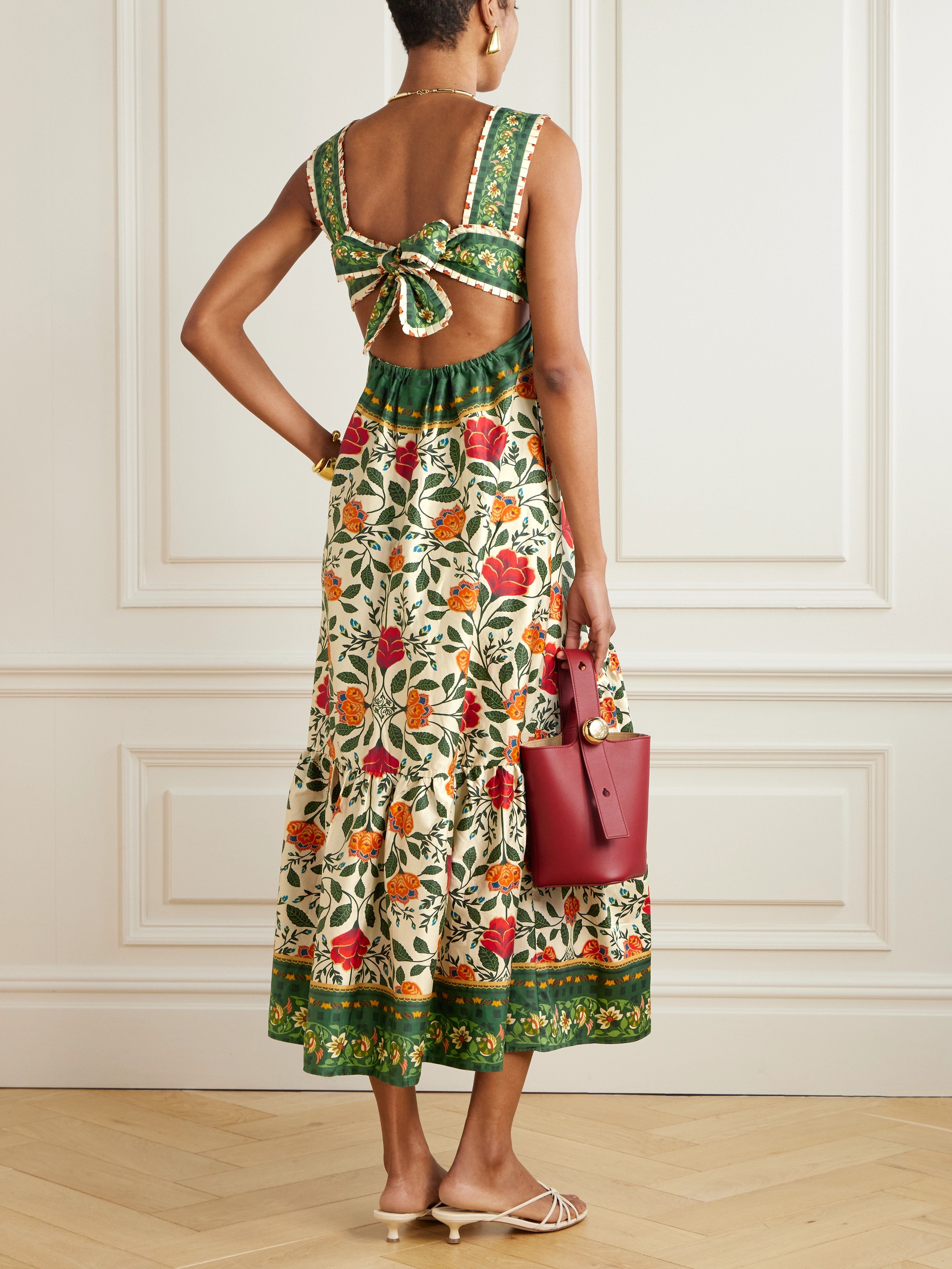 FARM Rio Garden Tapestry open-back floral-print cotton-poplin maxi dress thumbnail