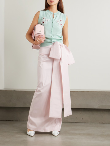 SHUSHU/TONG Embellished silk and cashmere-blend vest