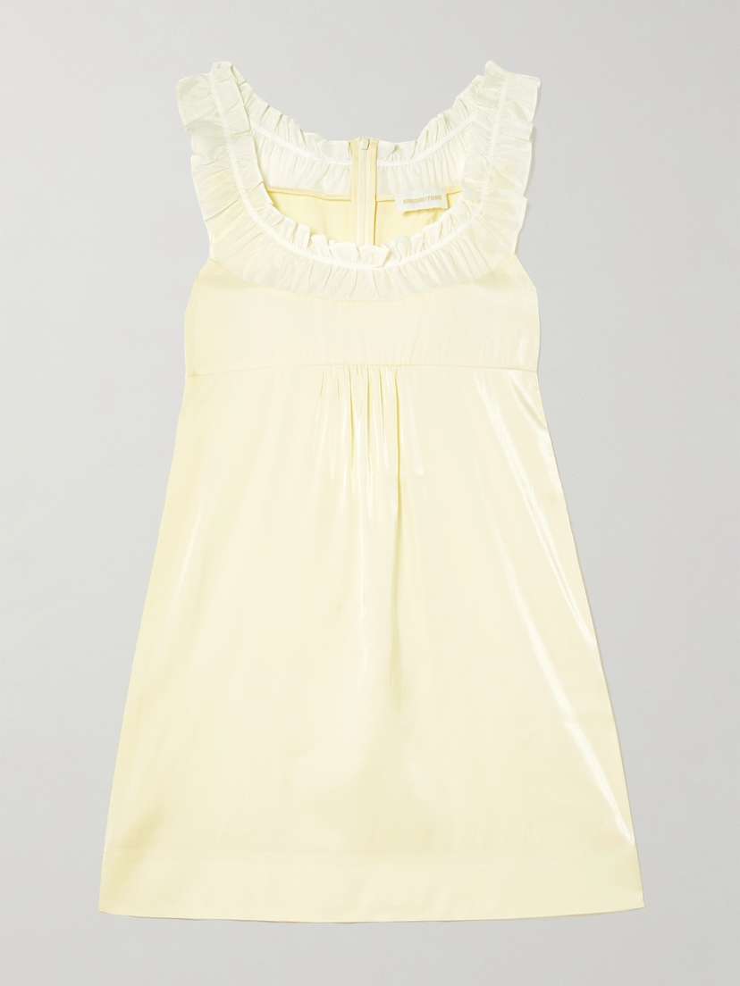 SHUSHU/TONG Ruffled Chiffon-trimmed Satin Mini Dress